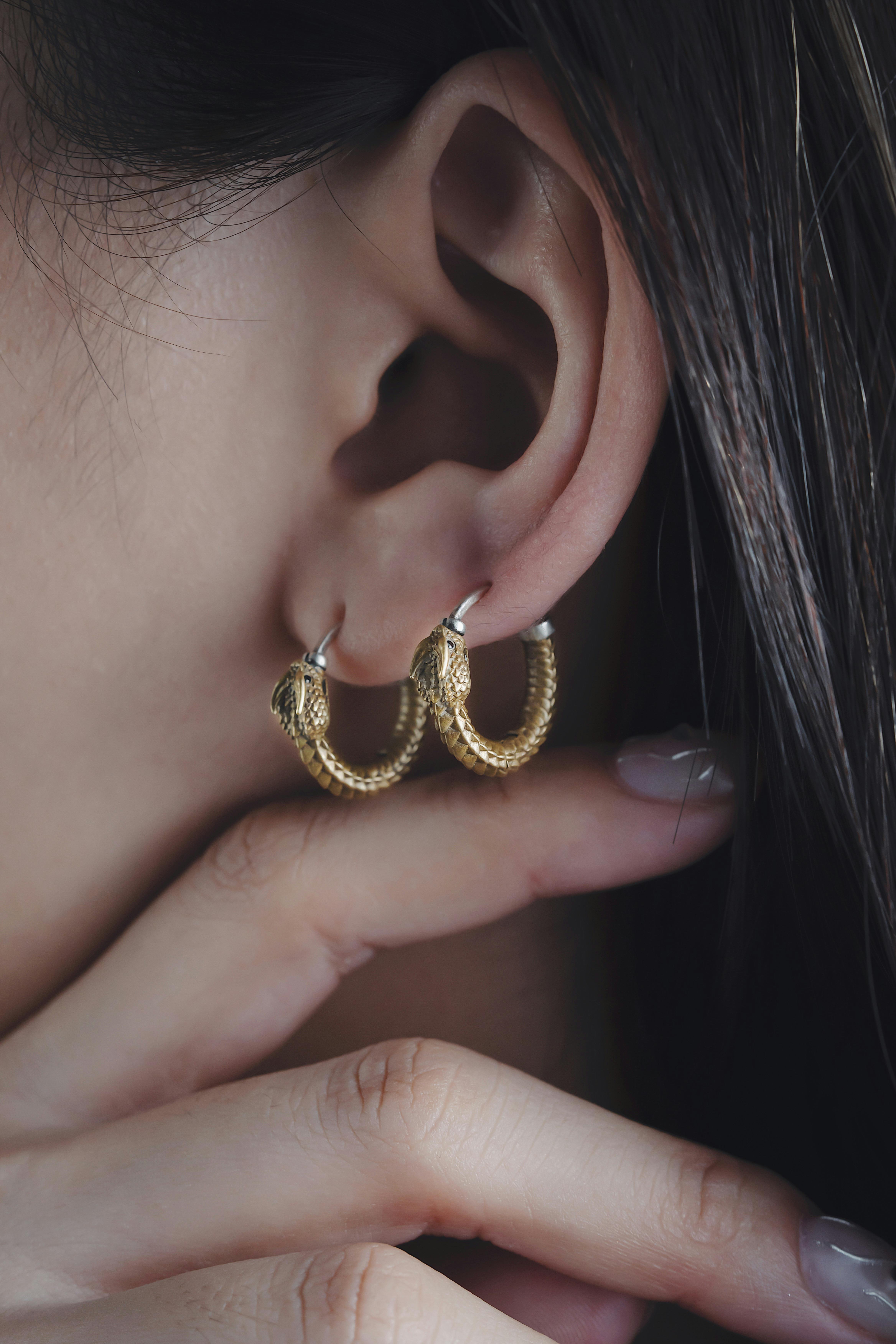 Golden hoop earrings