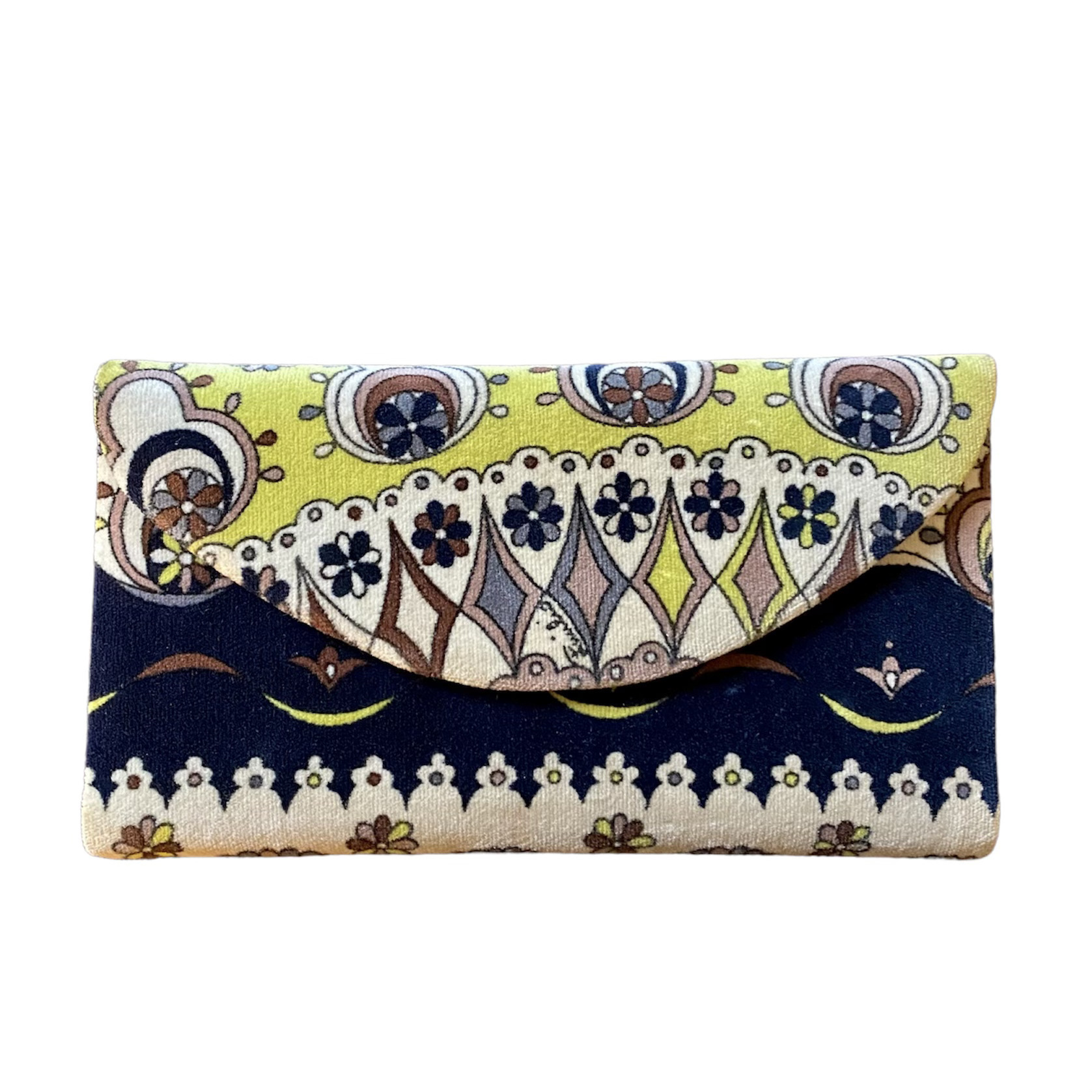 Pochette vintage Emilio PUCCI cuir et velours.