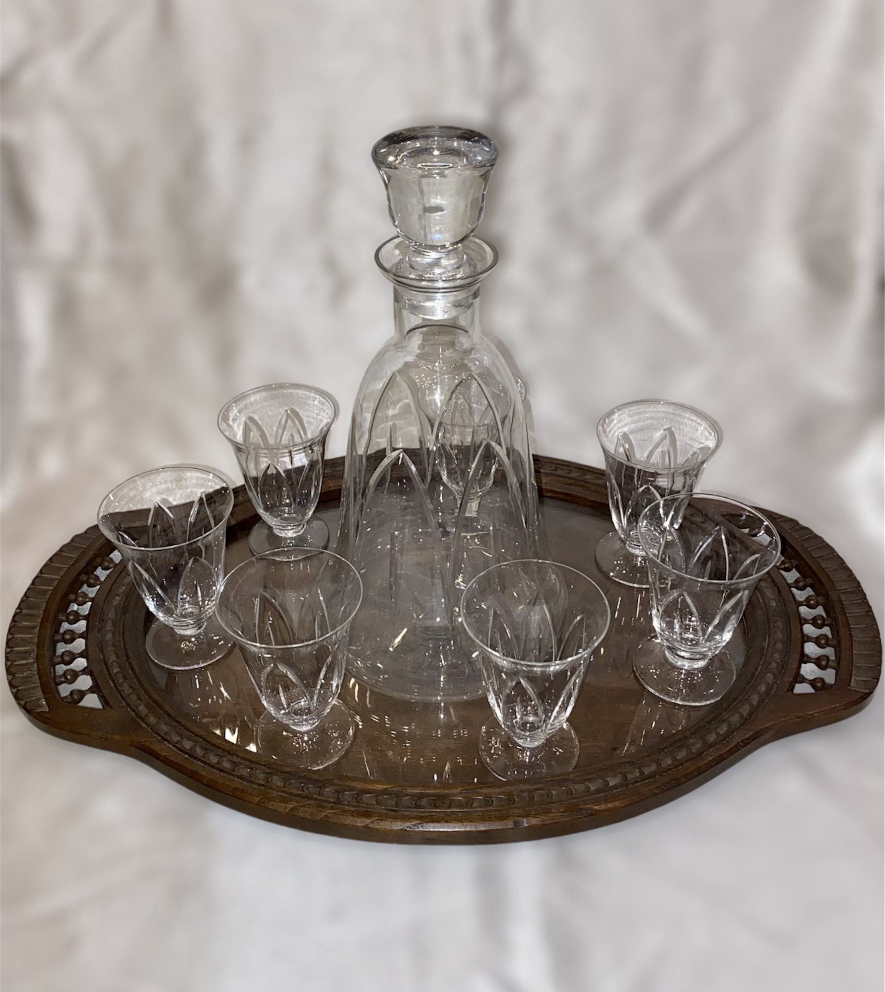 Service vintage en cristal Daum