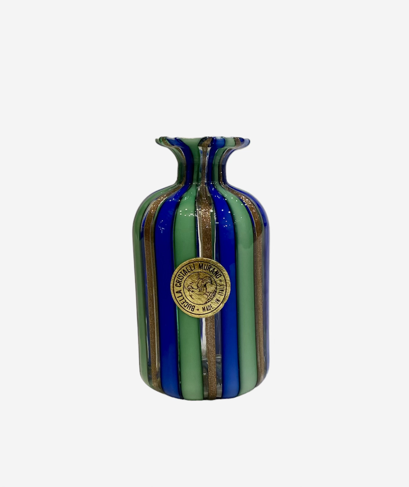 Superbe flacon en verre de Murano, de la maison Bucella