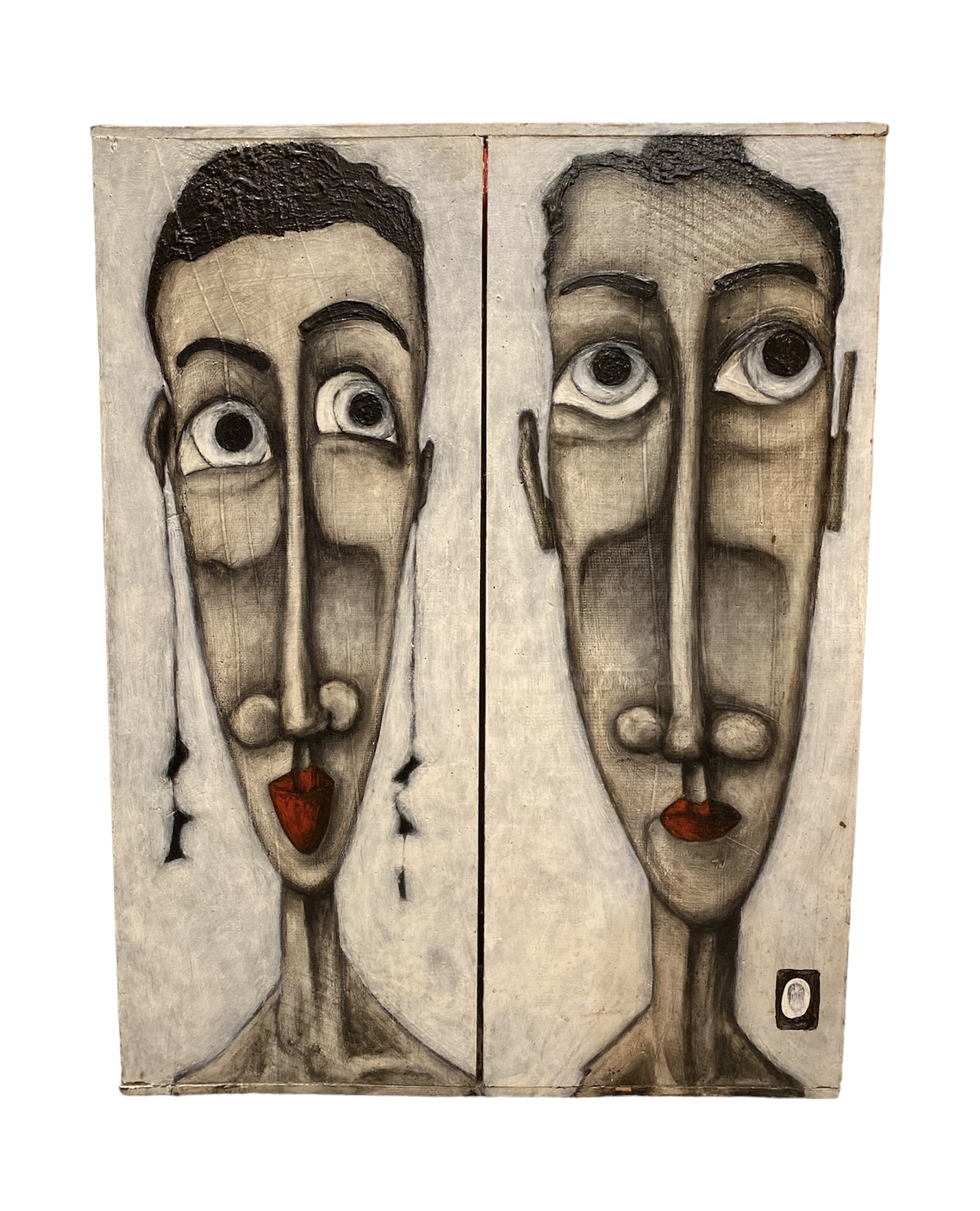 Tableau peinture sur bois Art Moderne, L'homme et la femme
