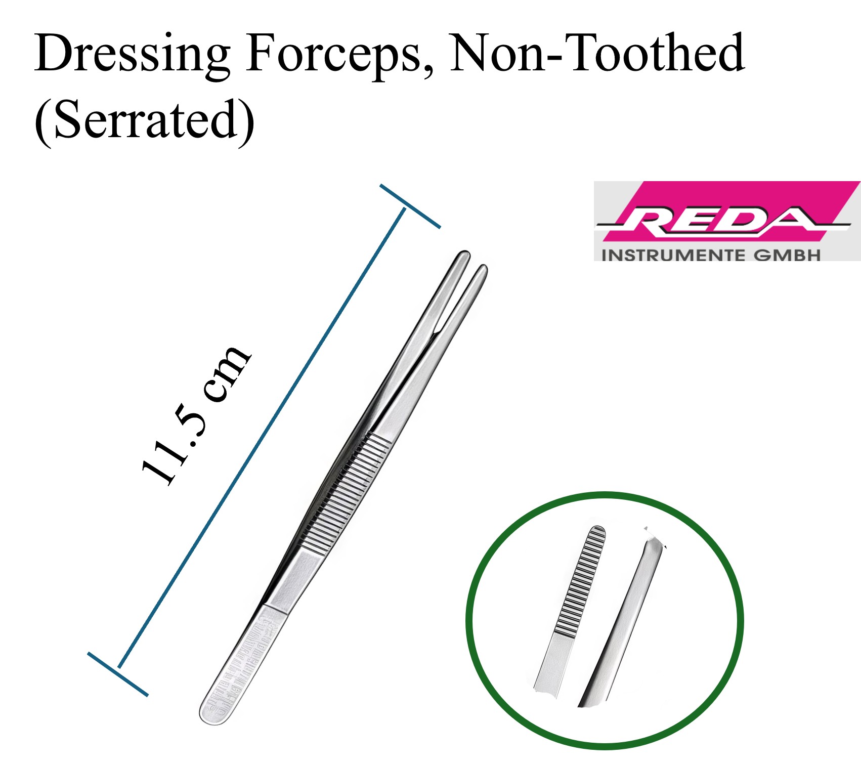 Tissue / Dressing Forceps, Toothed (1x2) & Non-Toothed (Serrated) 