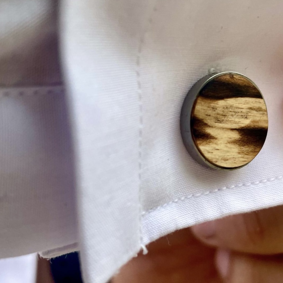 Stainless Steel and Hardwood Cufflinks