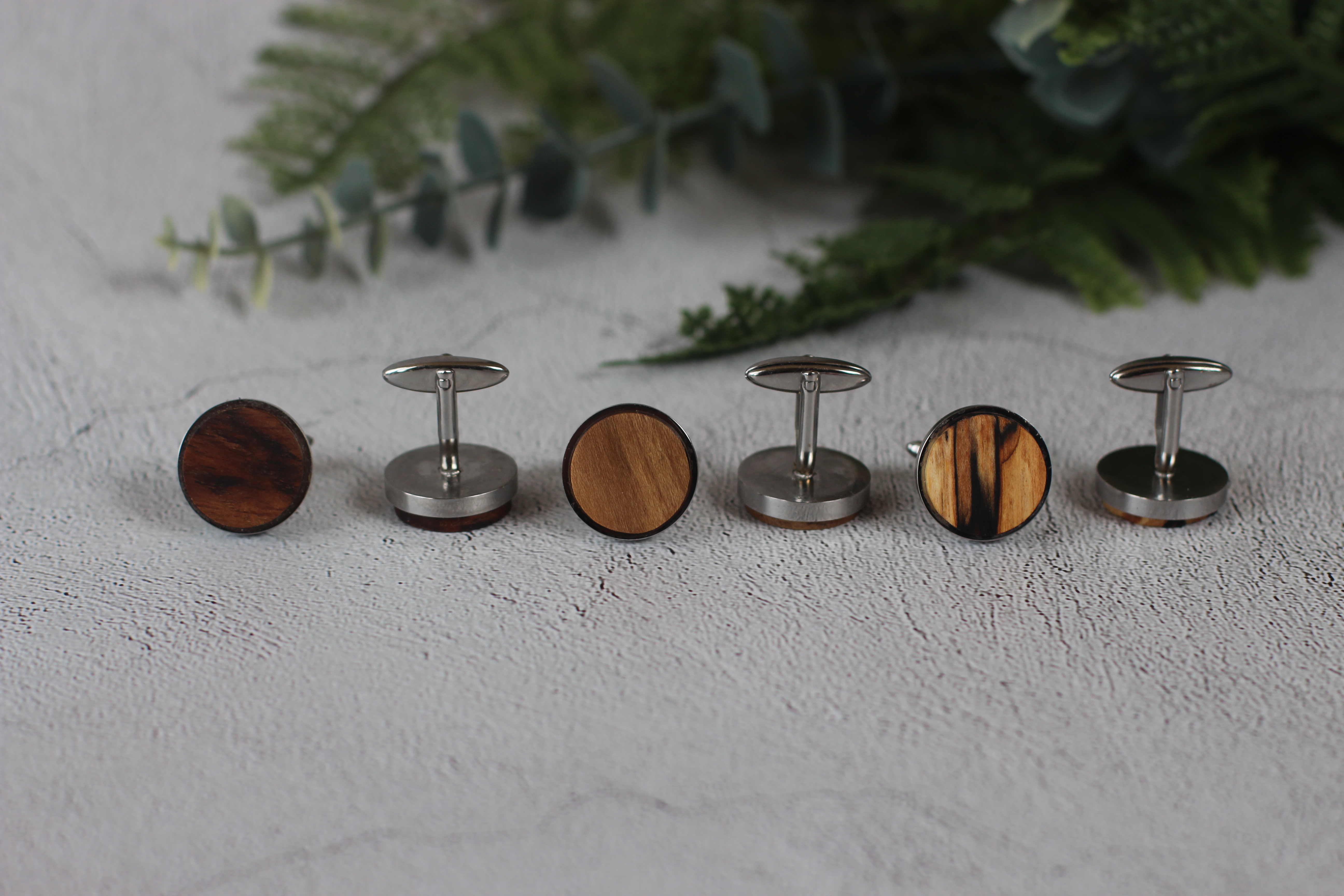 Stainless Steel and Hardwood Cufflinks