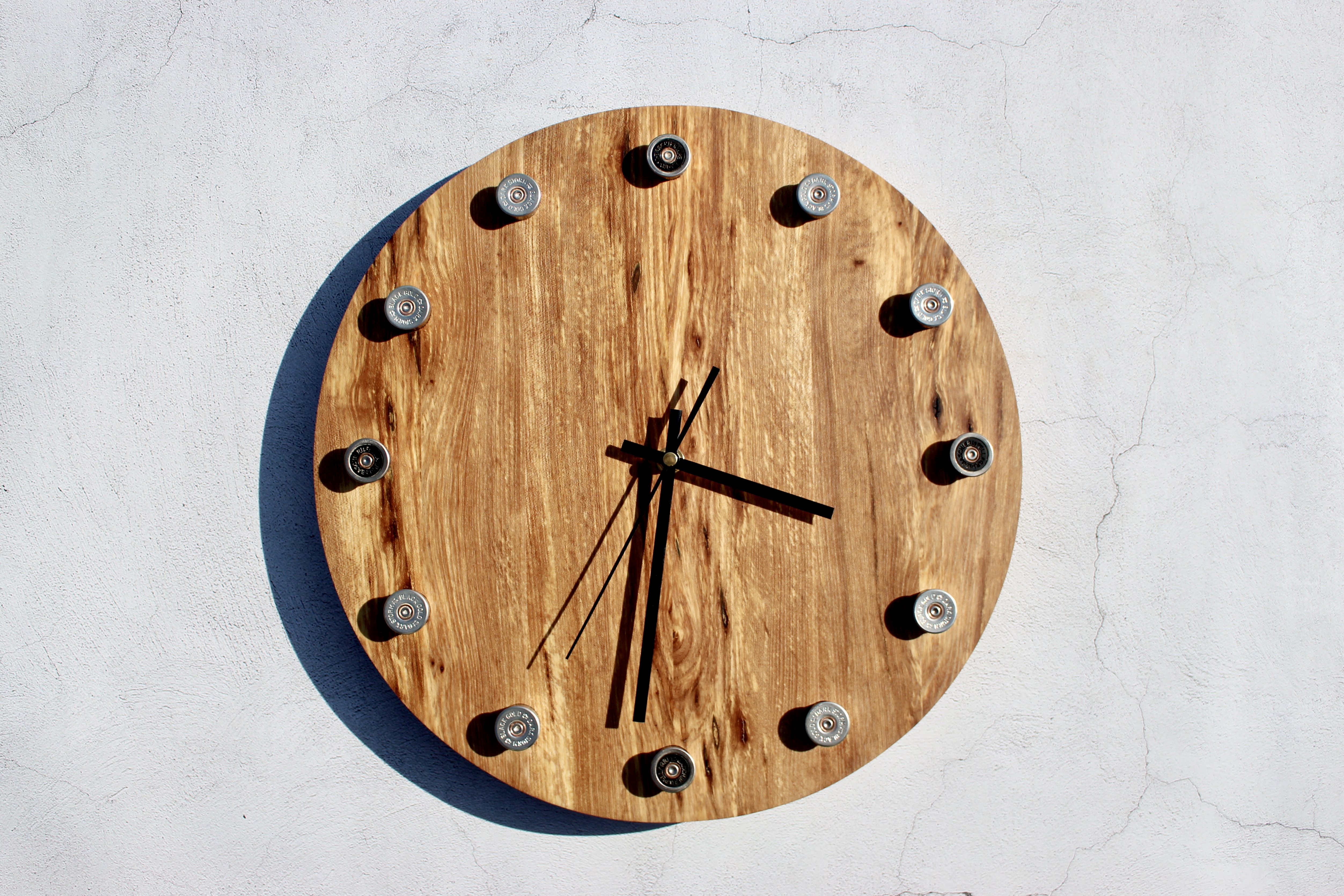 Shotgun Cartridge Hardwood Clock