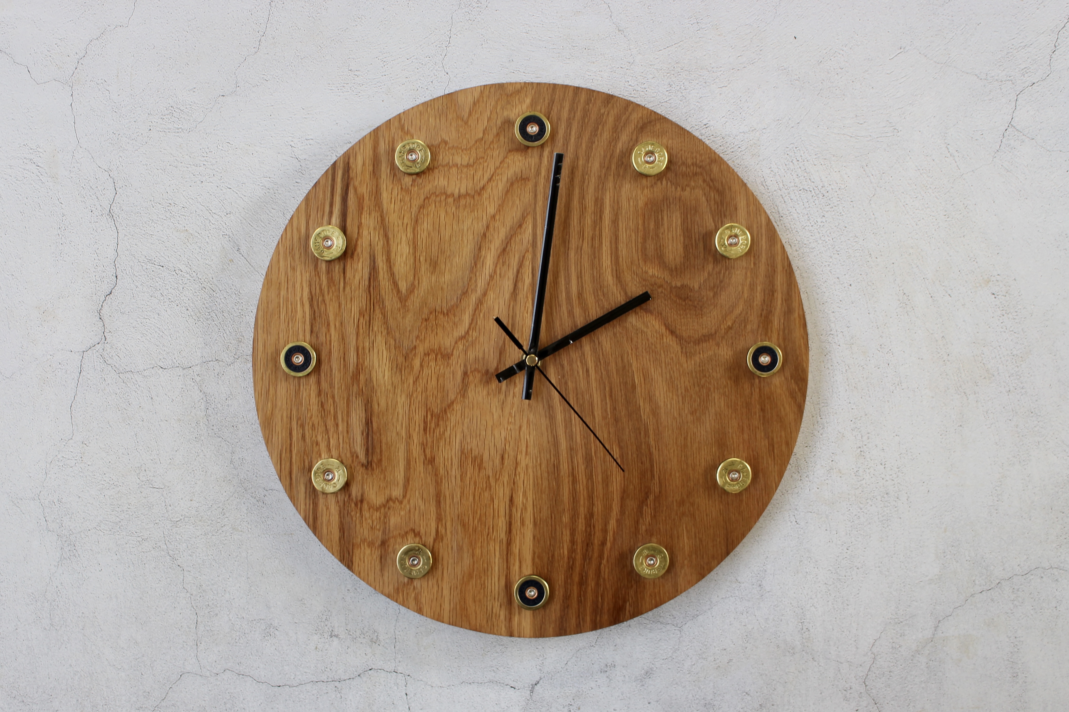 Shotgun Cartridge Hardwood Clock