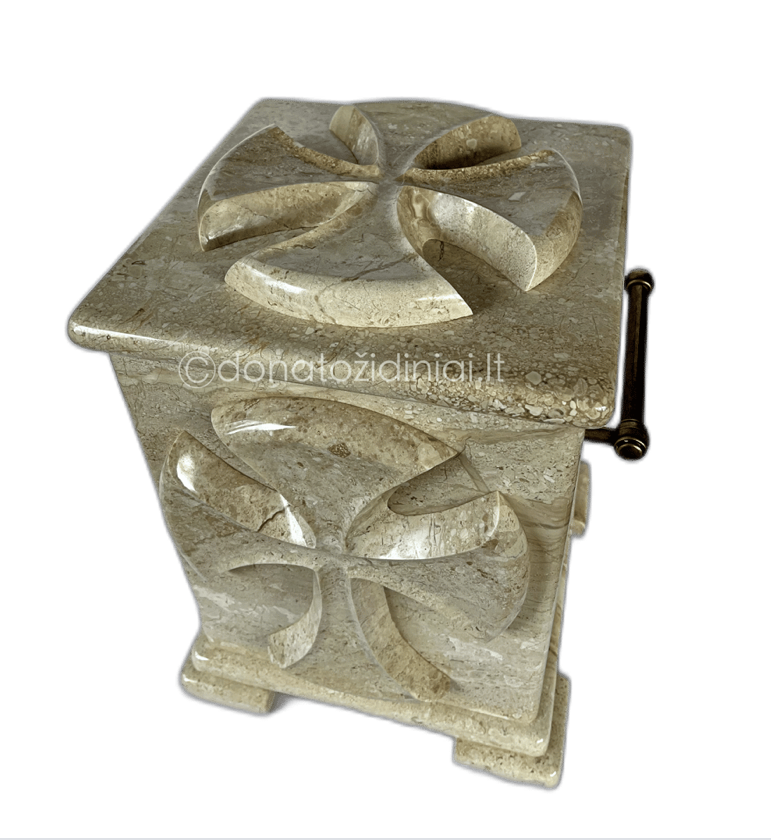 Marmurinė urna Šviesiai pilka/kreminė