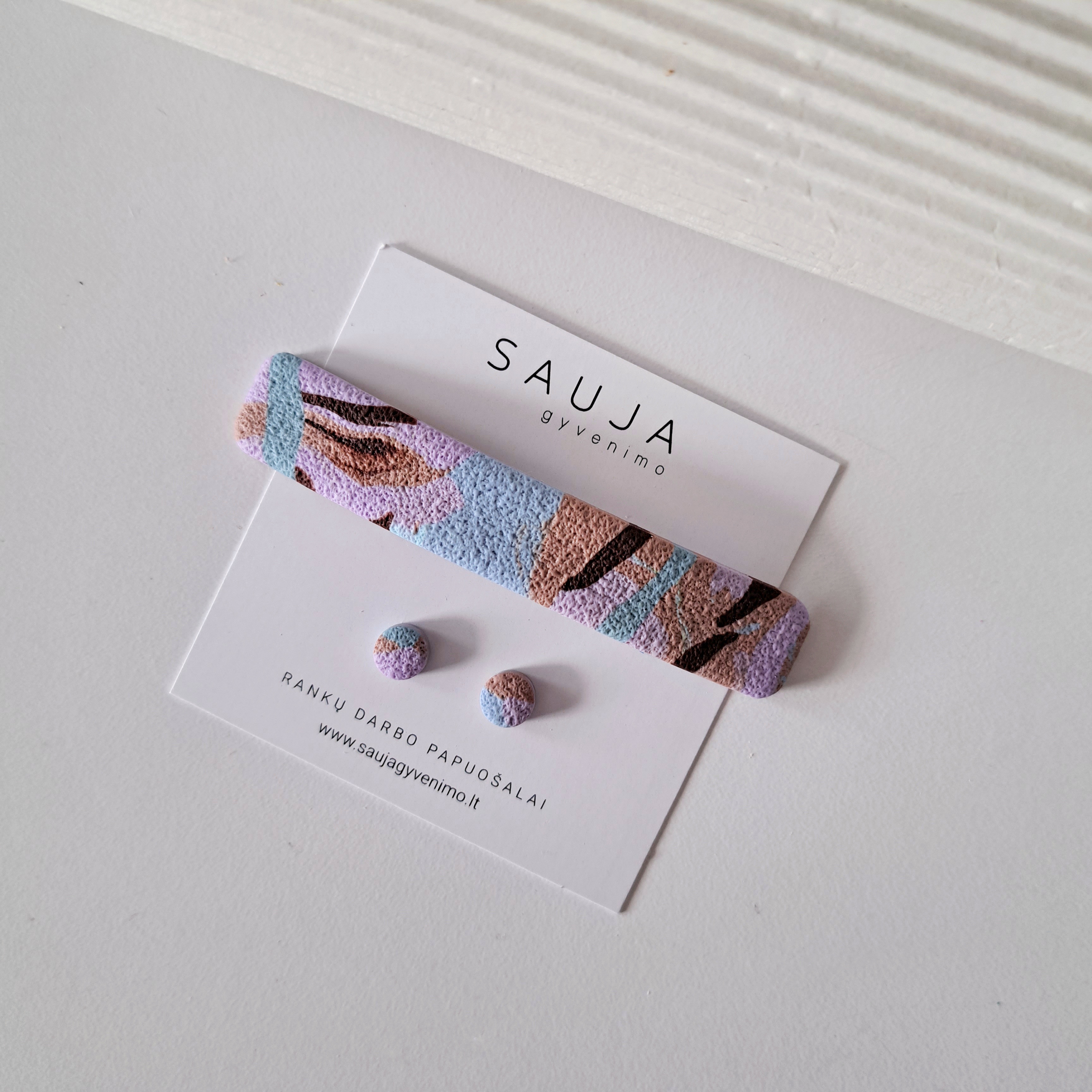 Melsvai margas segtukas 8 cm