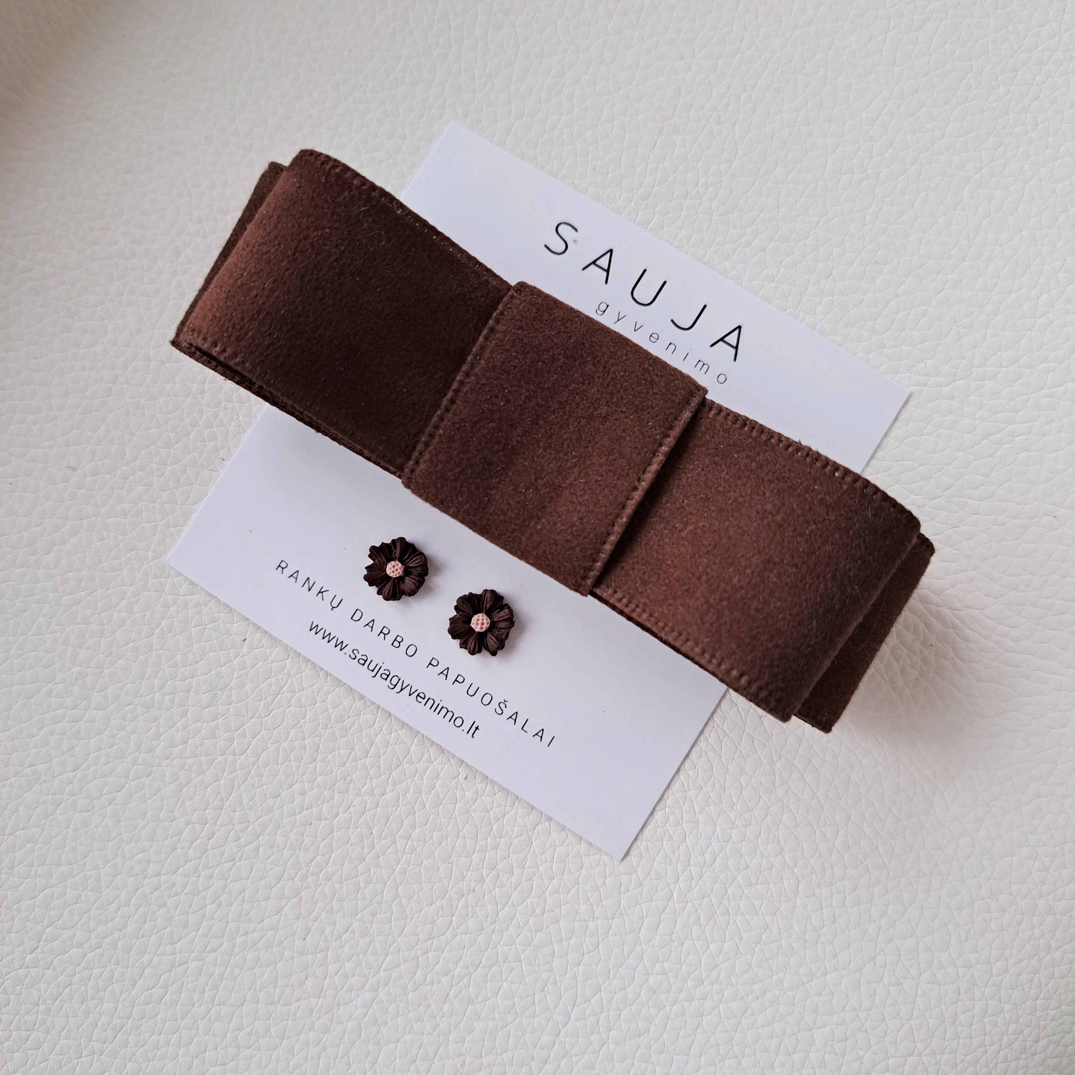 Rudas velvet segtukas kaspinas 8 cm