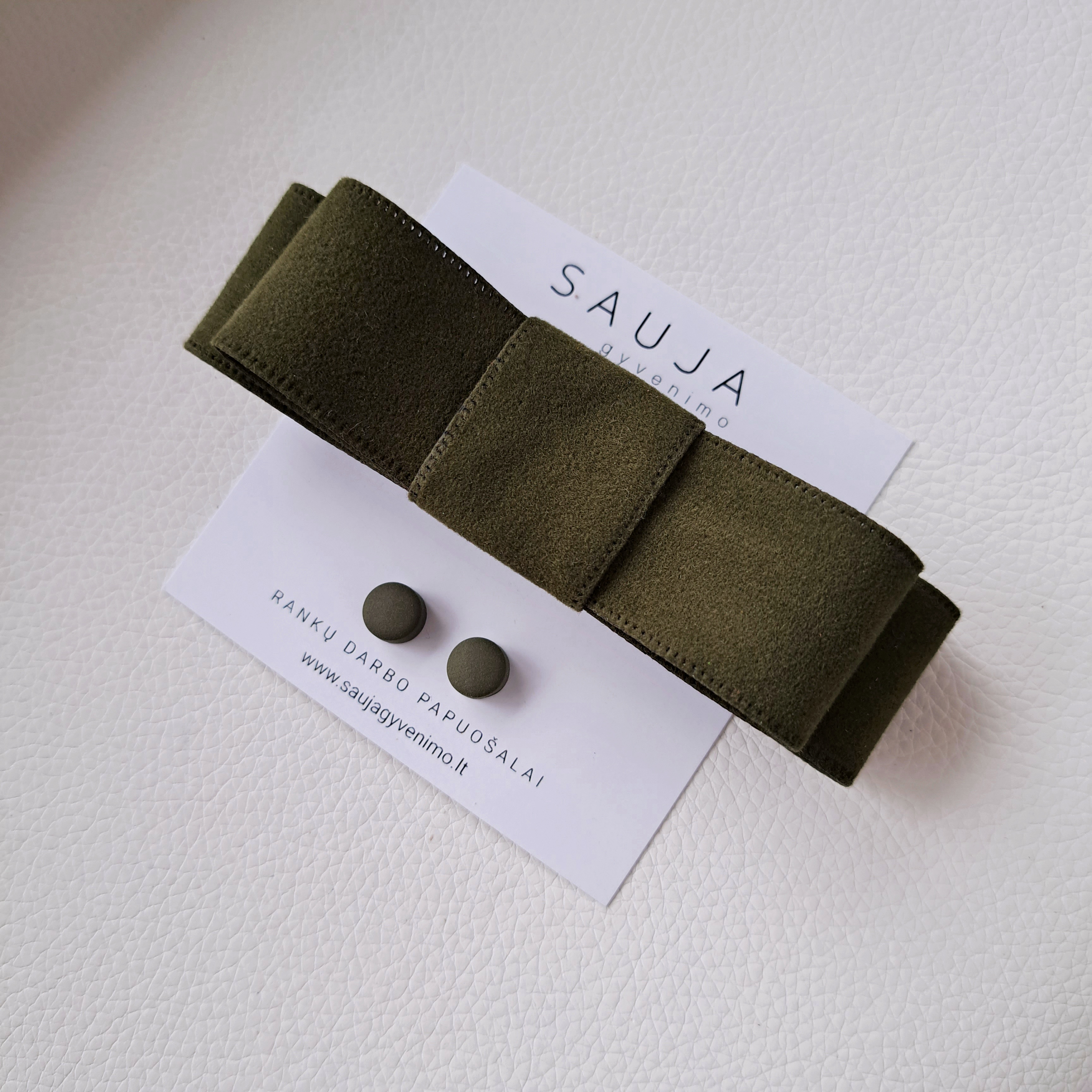 Žalias velvet segtukas kaspinas