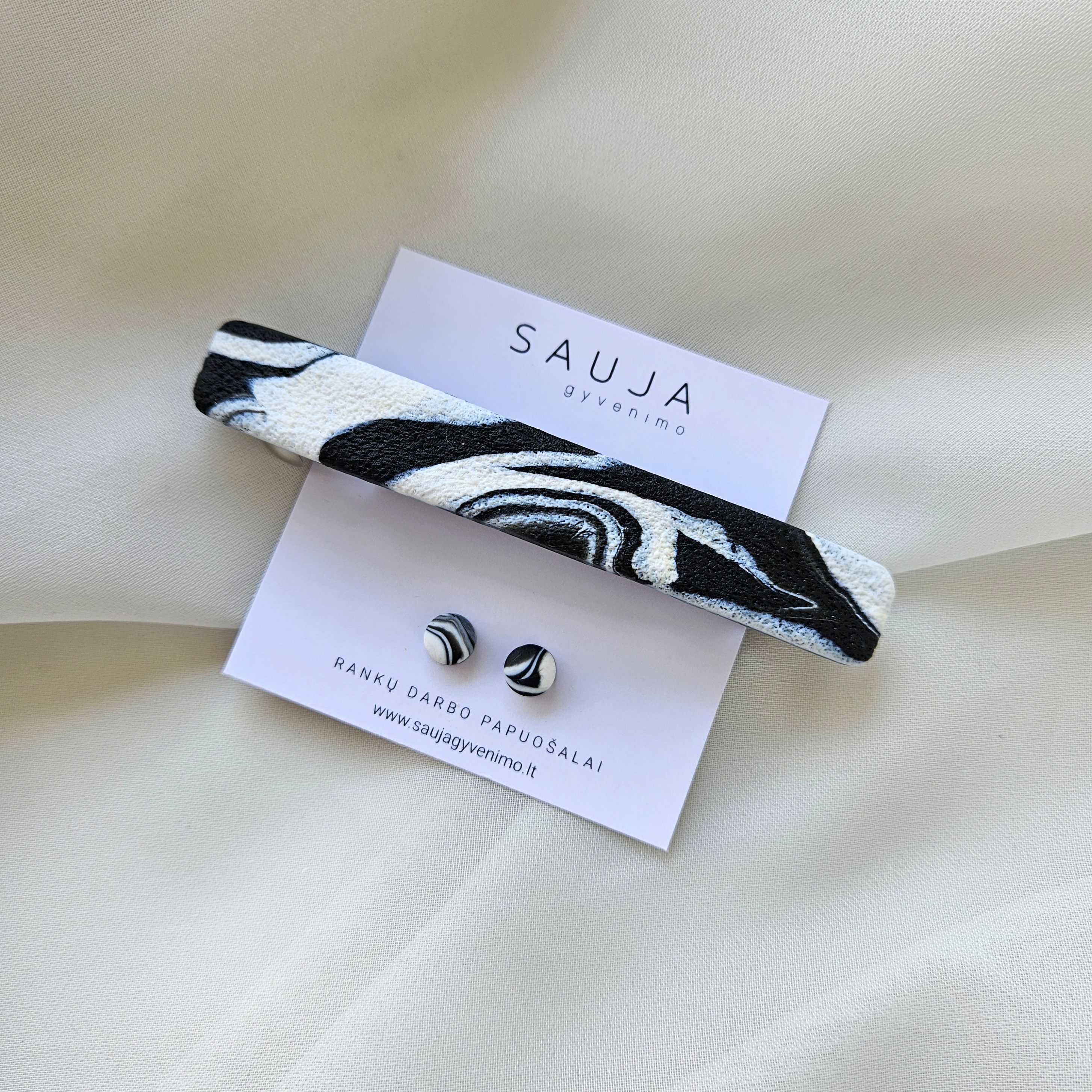Juodai baltas segtukas 10 cm
