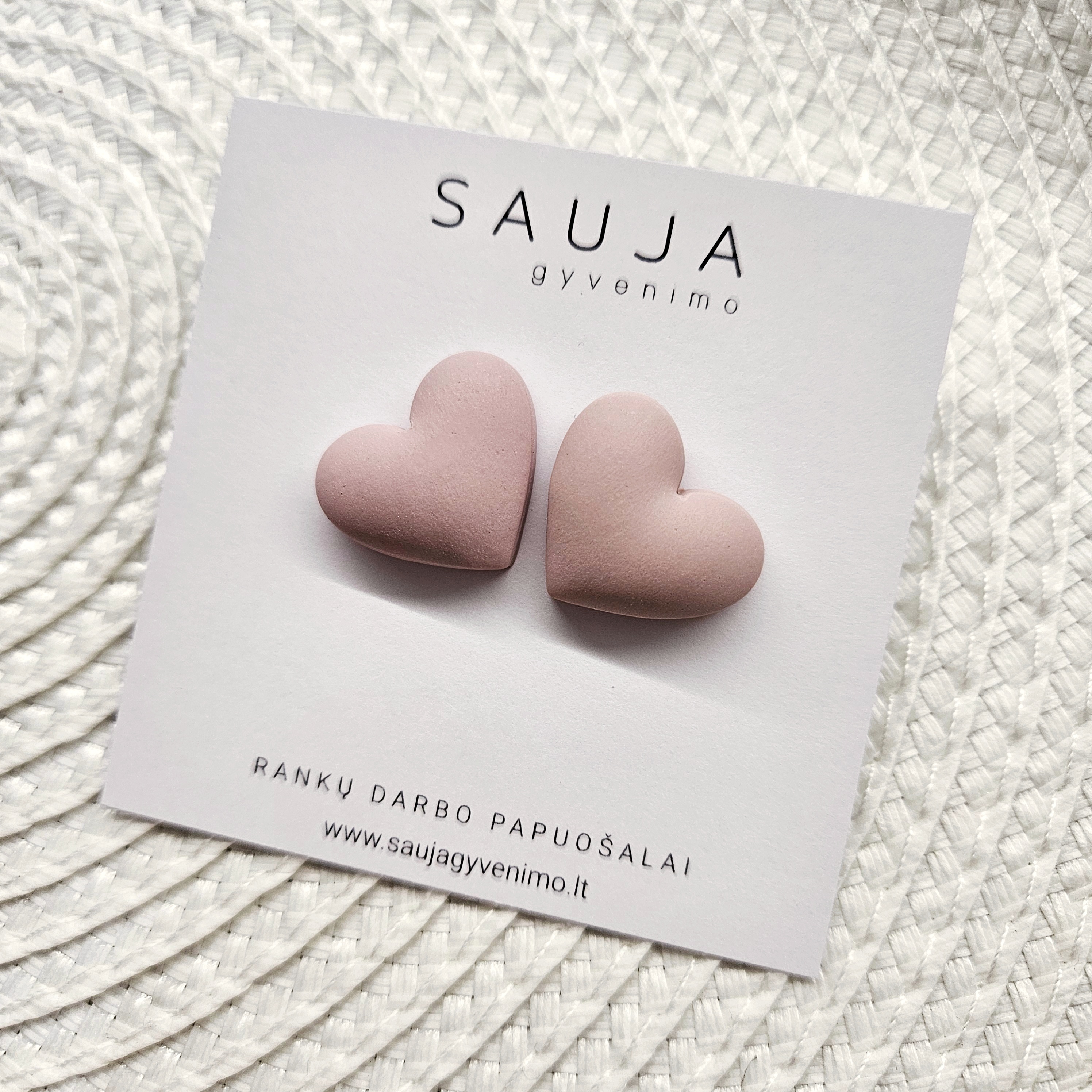 'Puf Heart' auskarai 