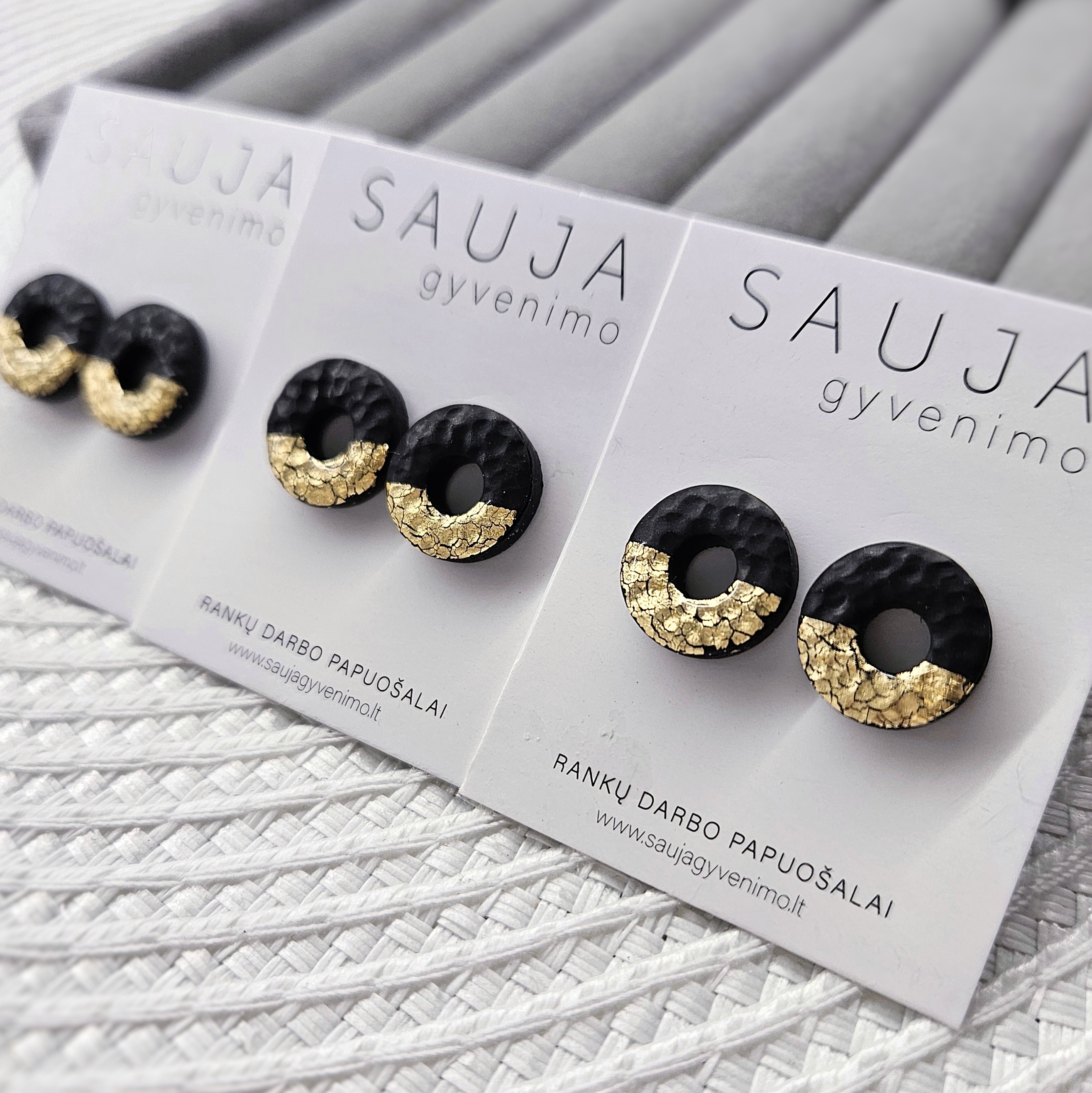 'Golden donuts' auskarai 
