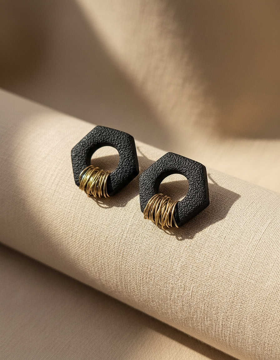 'Black steel' auskarai