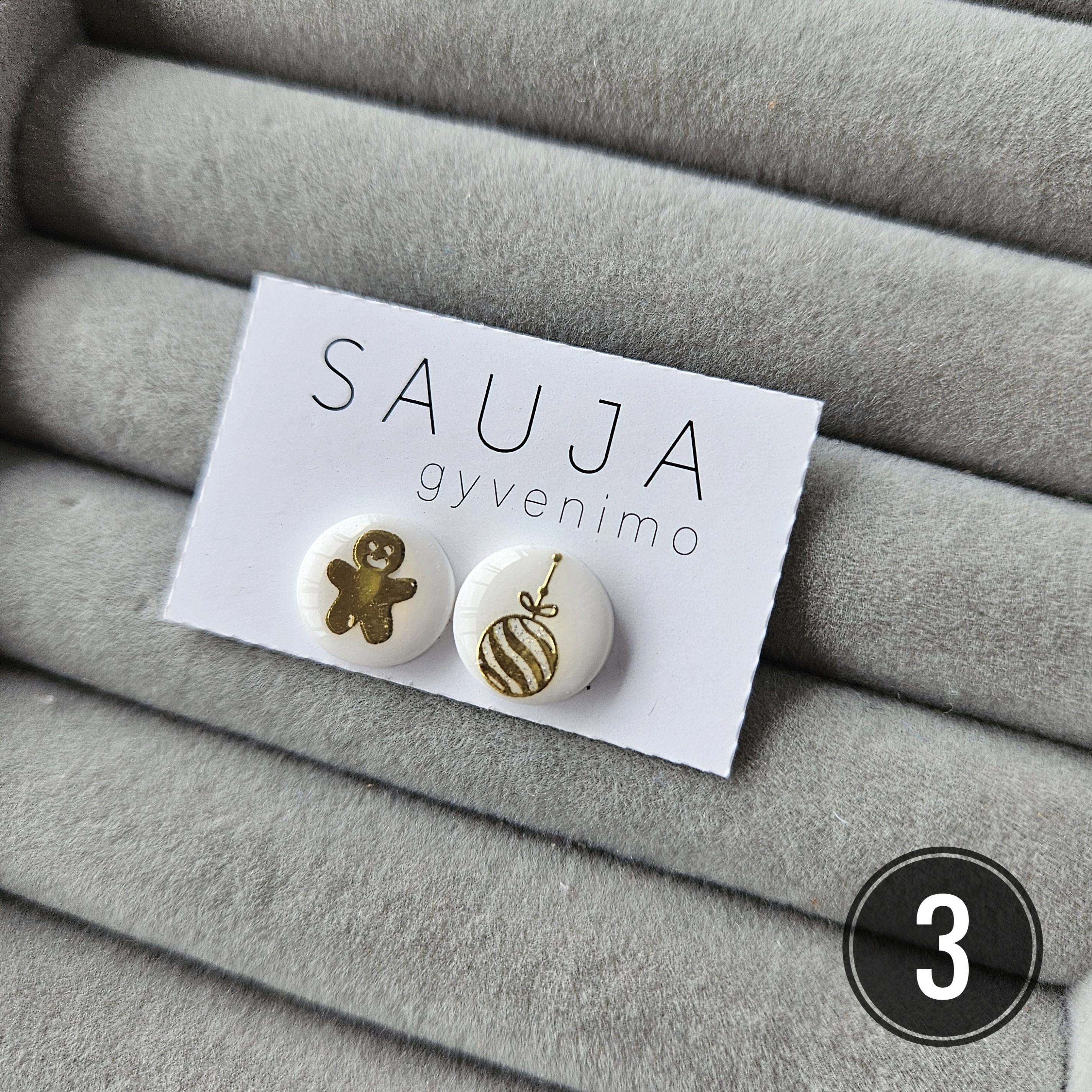 'Ckristmas' white auskarai