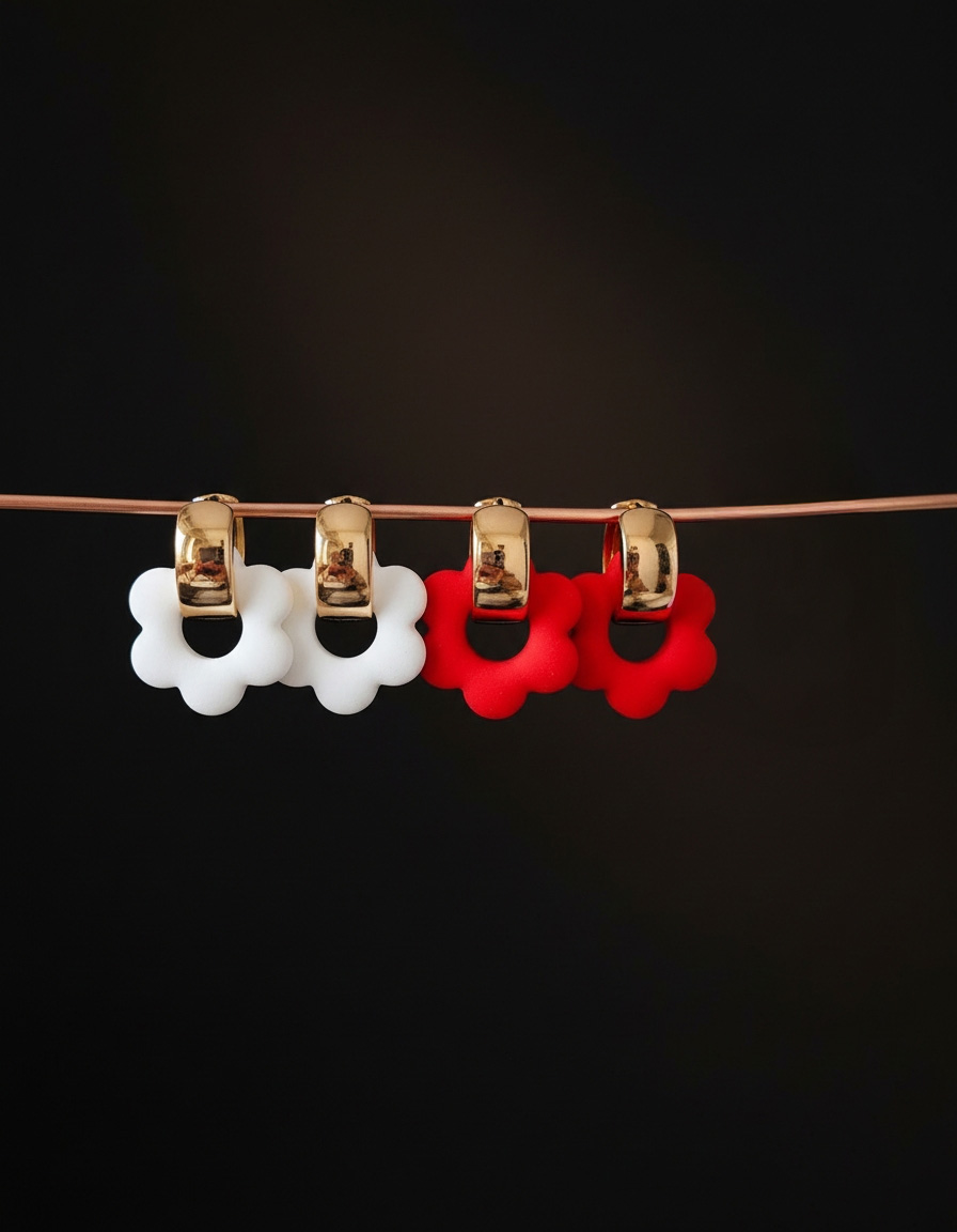 'Flower' auskarų pakabukai