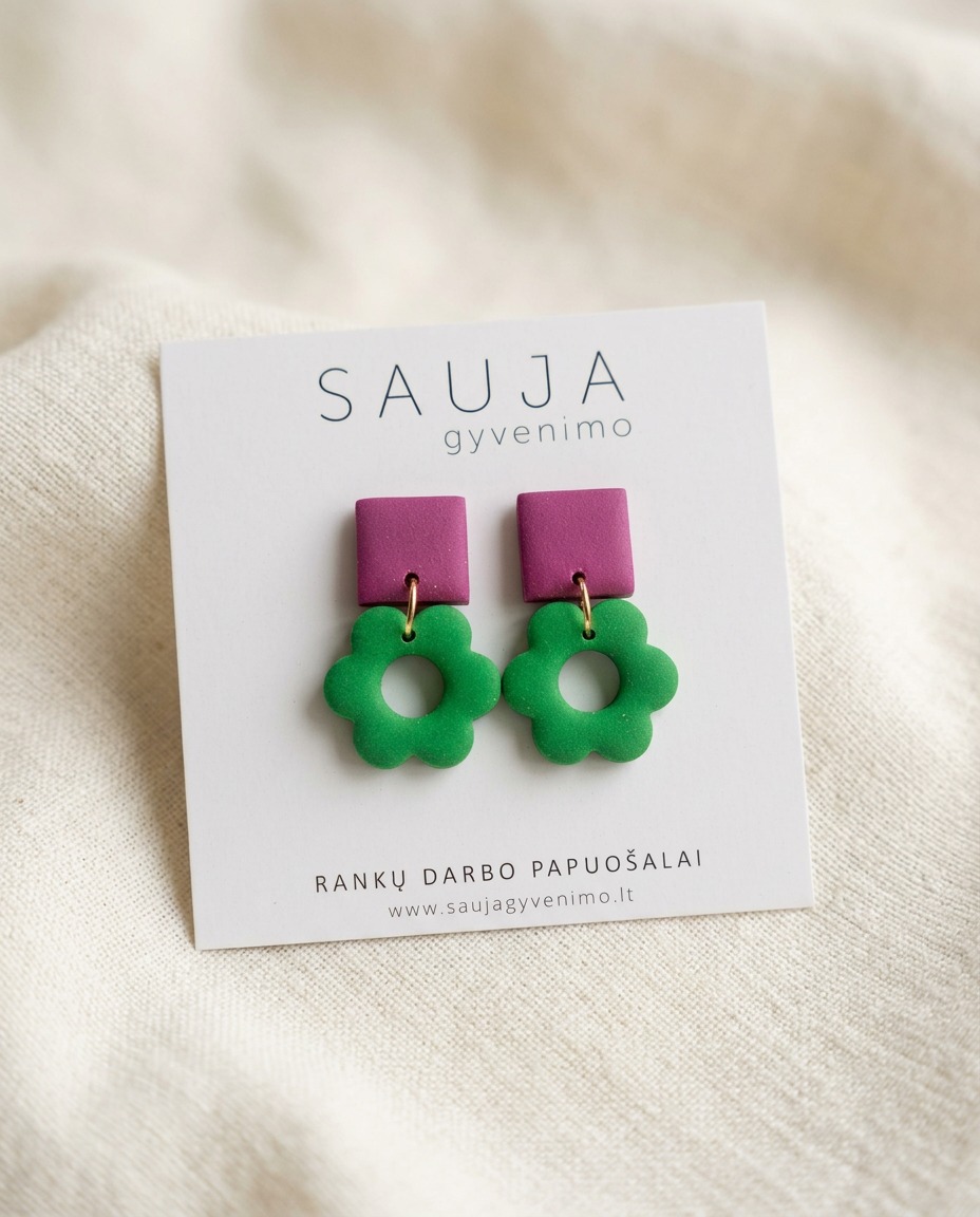 'Color flower' auskarai