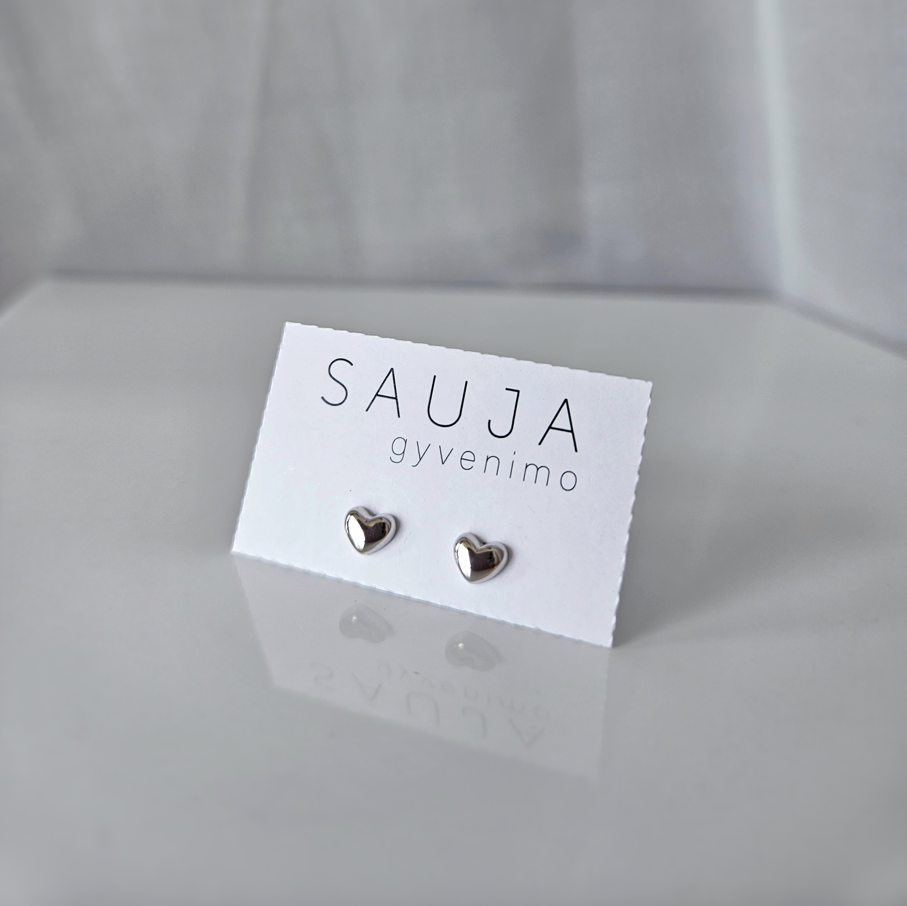 'Heart silver' auskarai | 925 sidabras 
