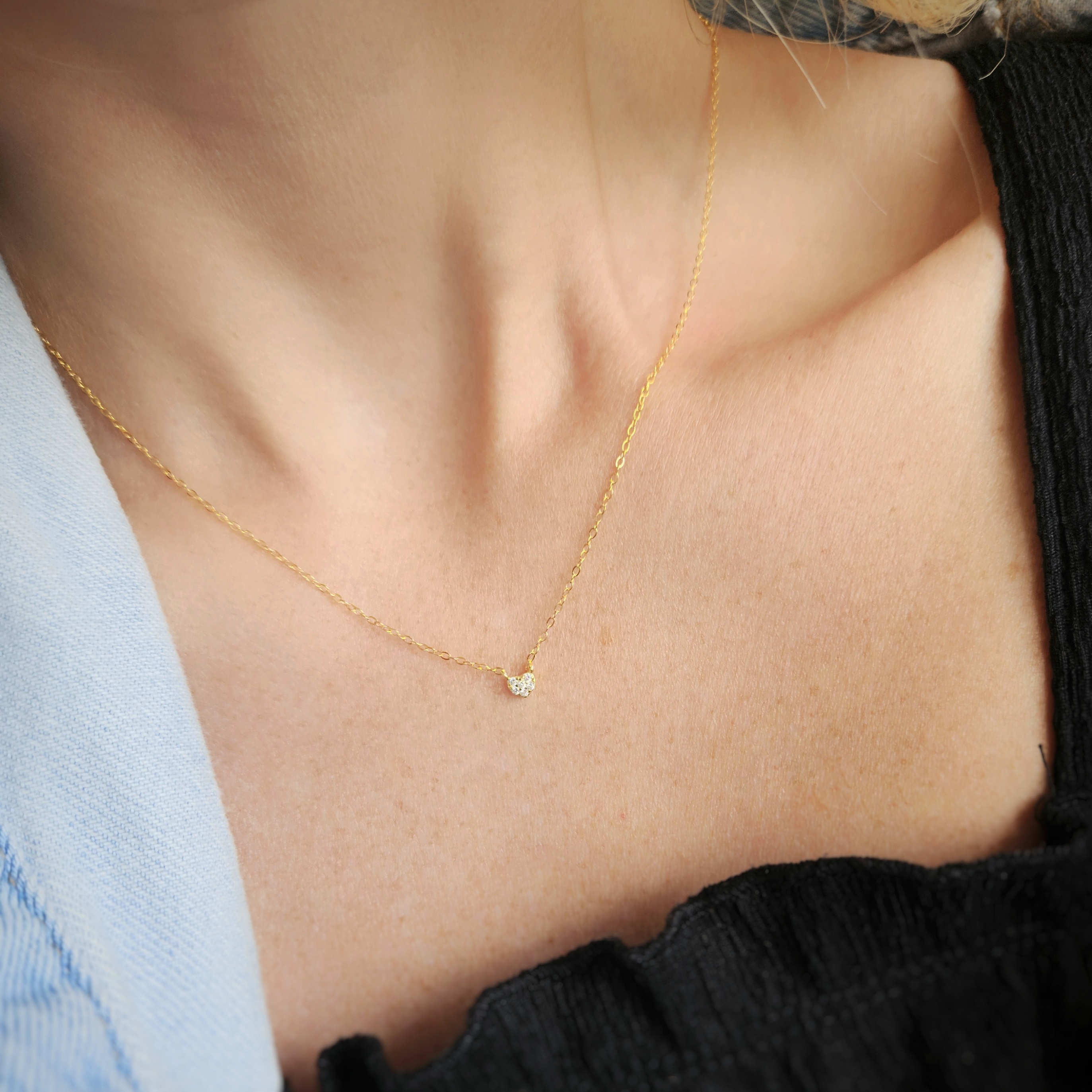 'Heart crystal' grandinėlė | 925 sidabras 