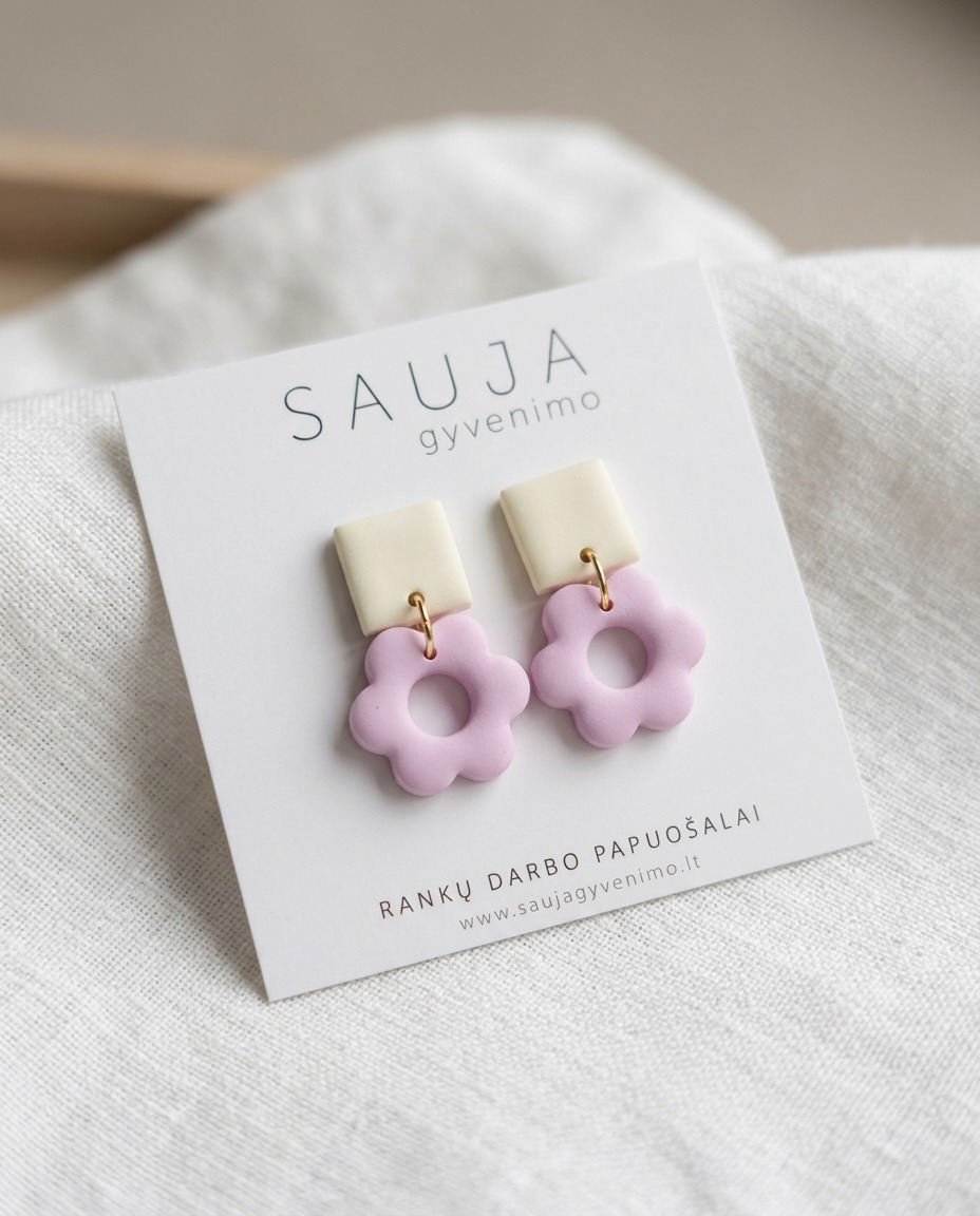 'Color flower' auskarai