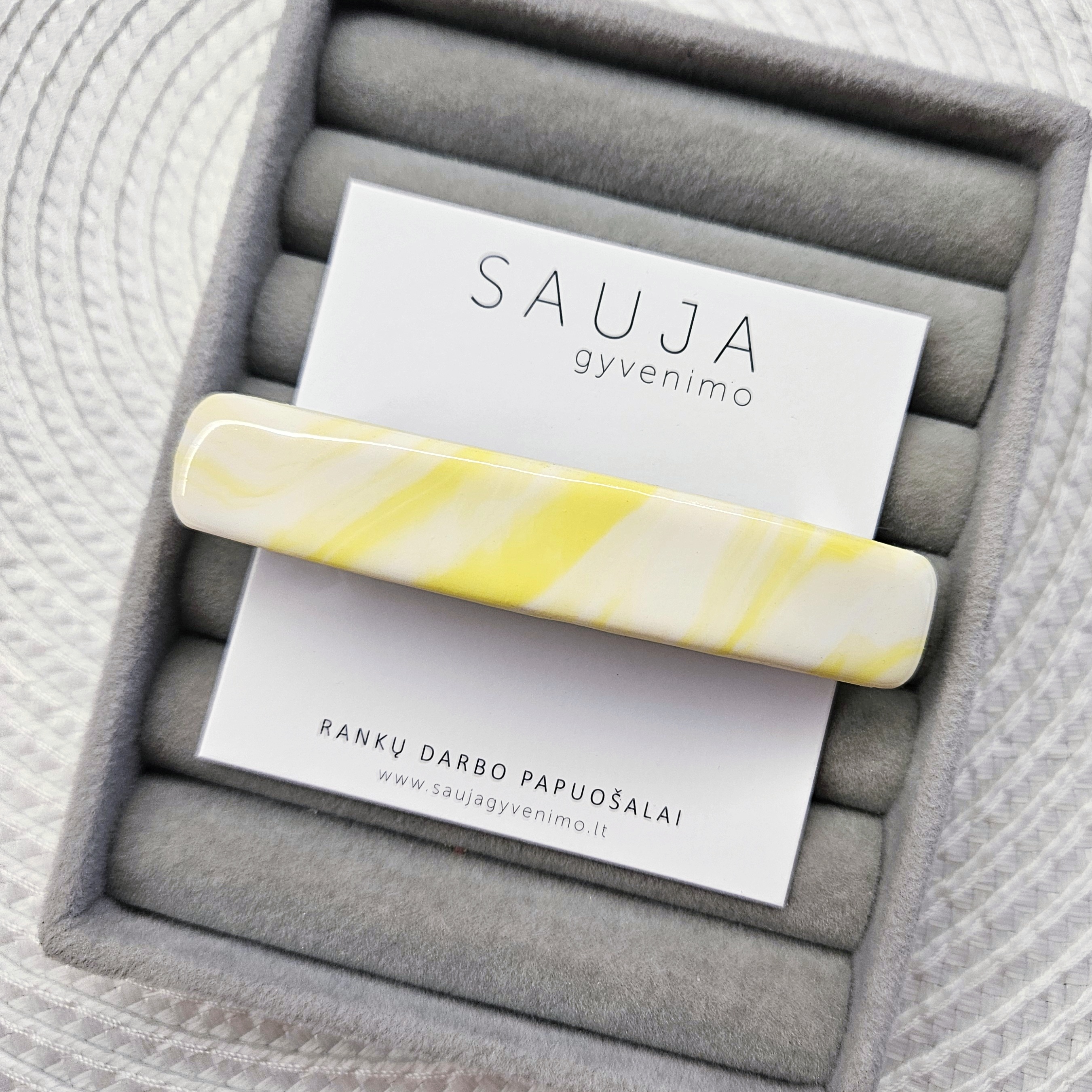 'Yeallow marble' segtukas 8 cm