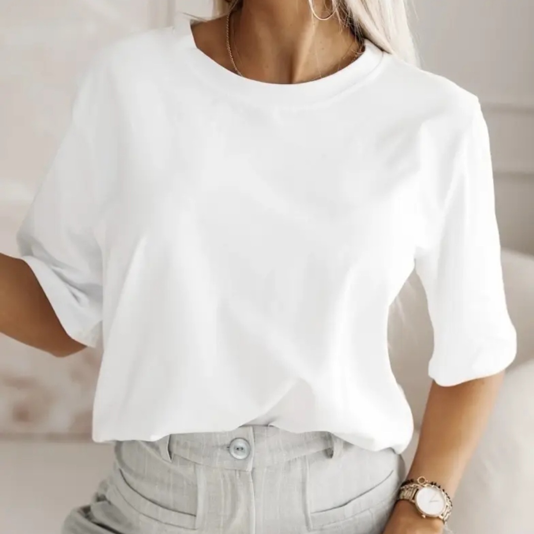 Balti medvilniniai marškinėliai 