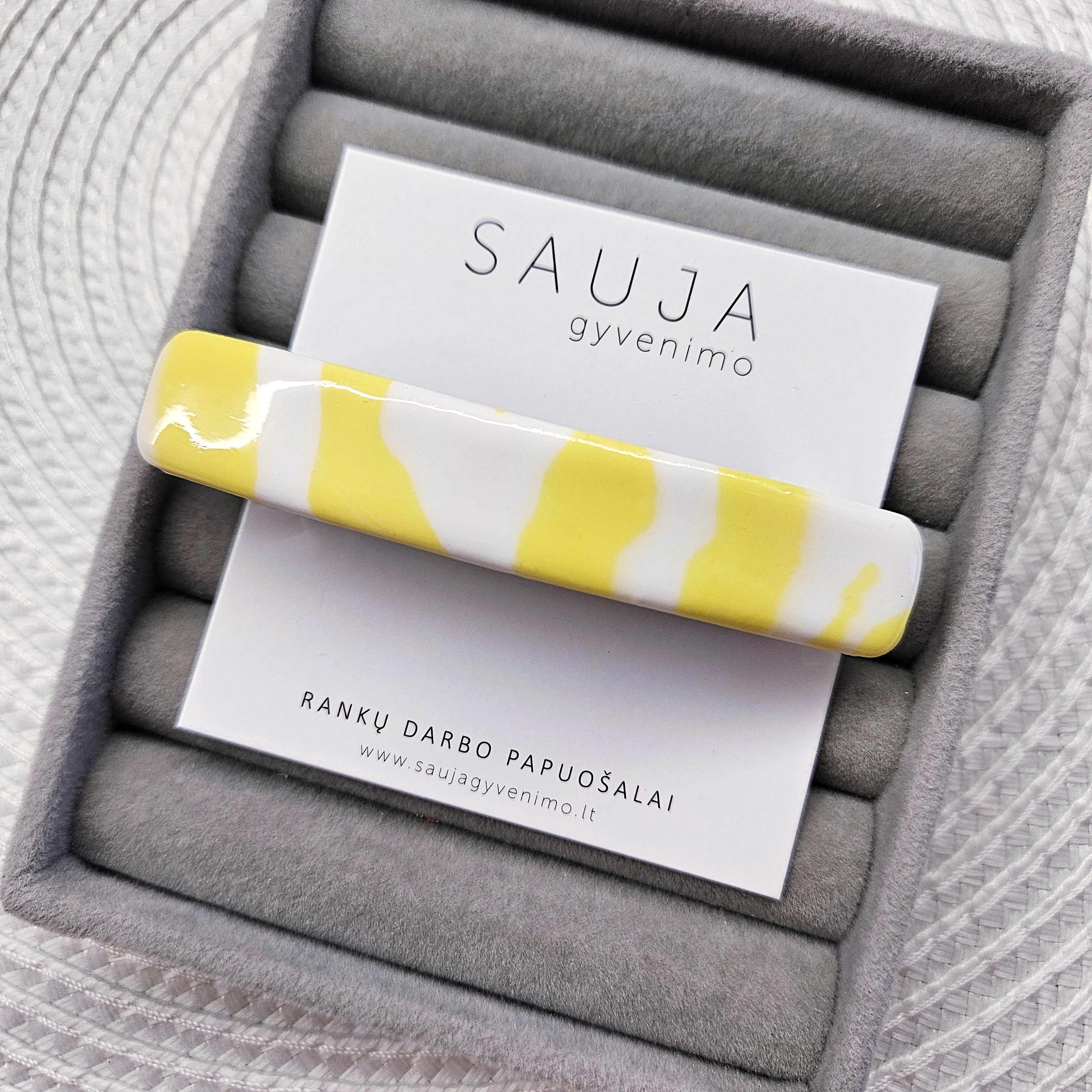'Yeallow/white' segtukas 8 cm
