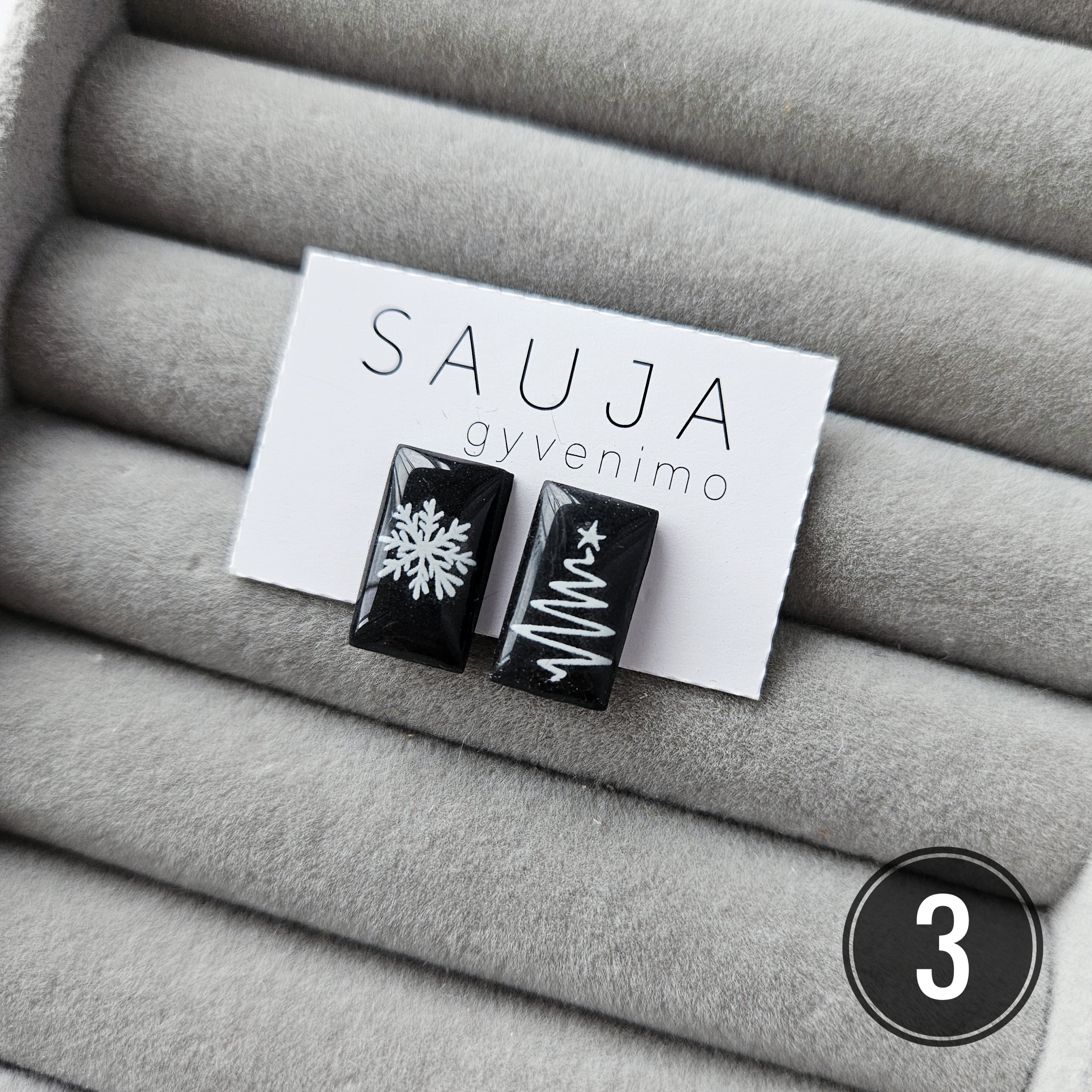 'Ckristmas' black auskarai