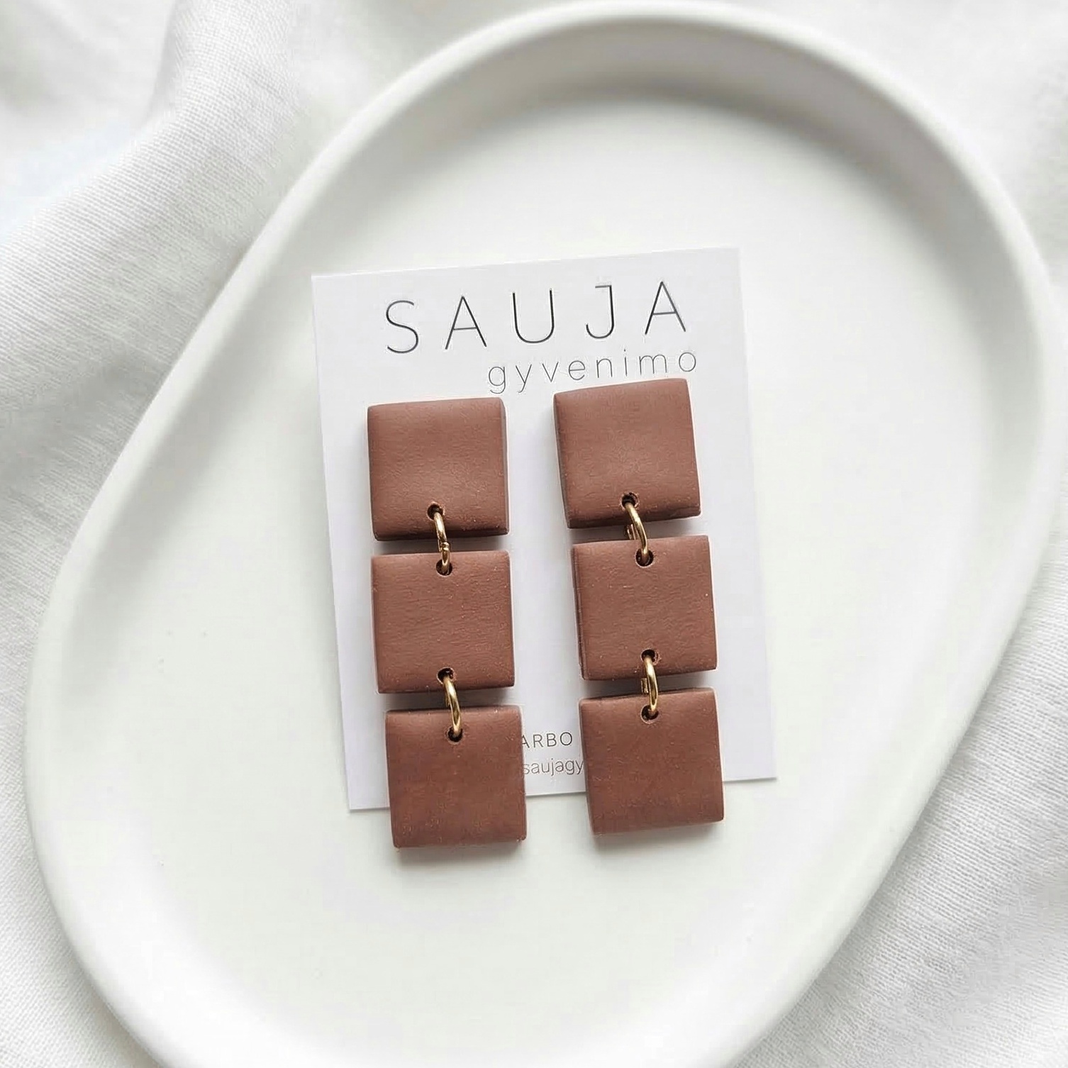 'Square matt' auskarai