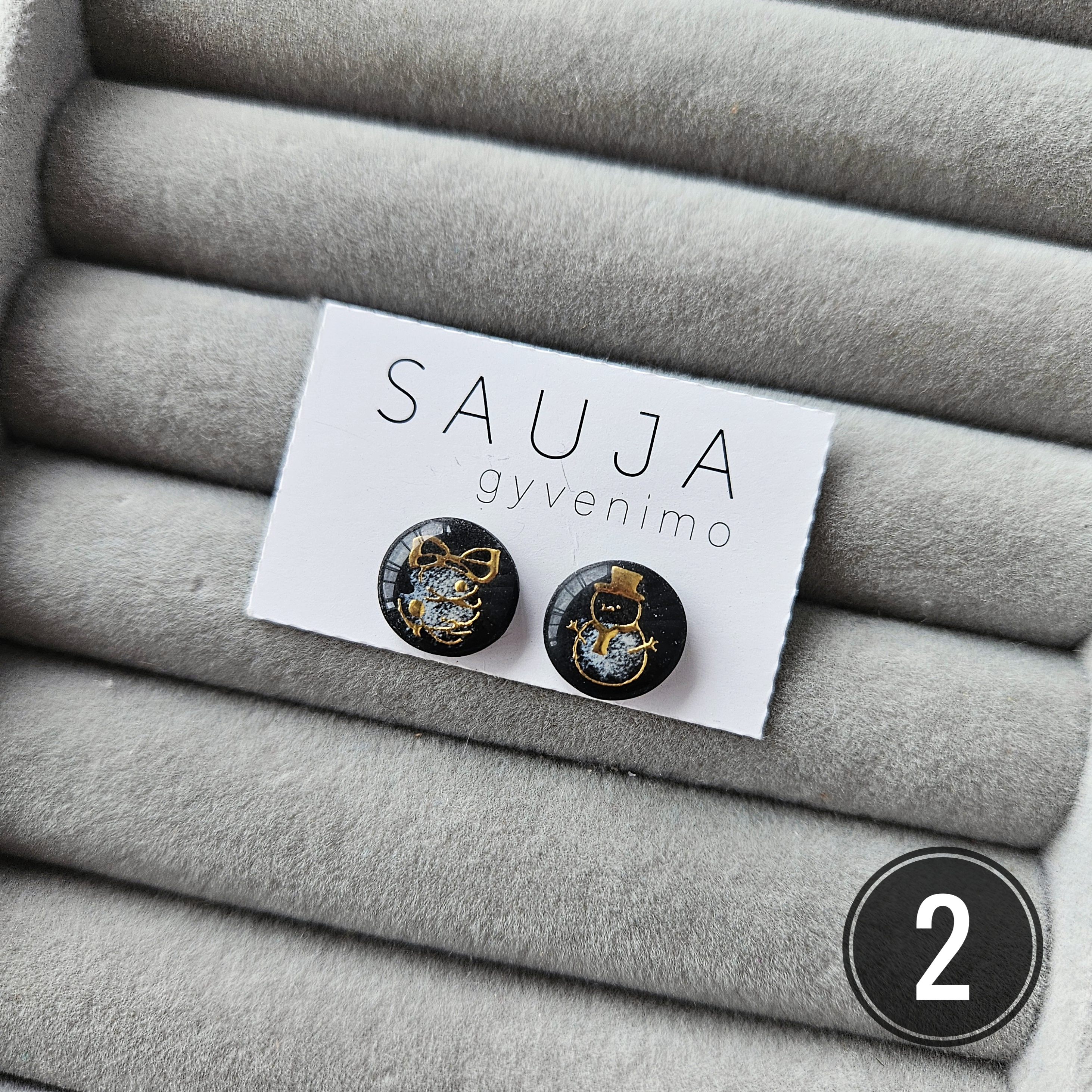 'Ckristmas' black auskarai