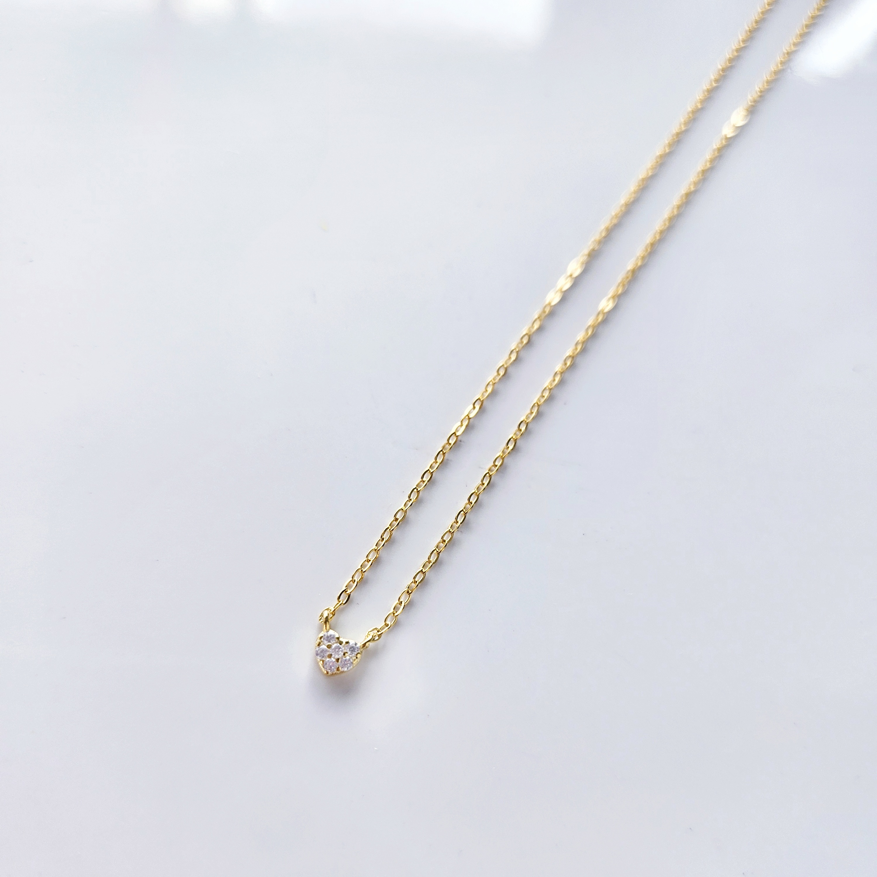 'Heart crystal' grandinėlė | 925 sidabras 
