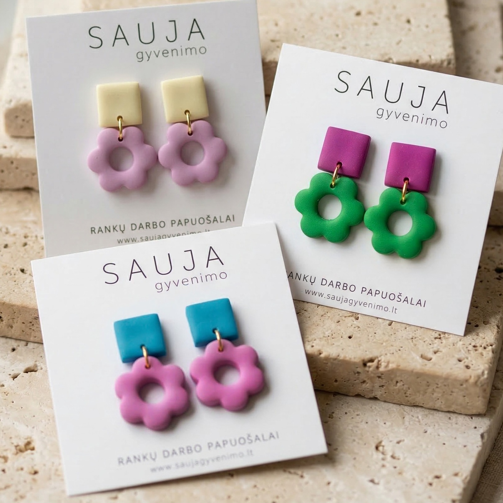 'Color flower' auskarai