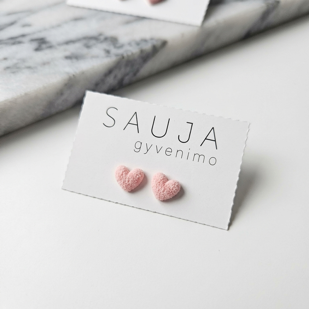 'Grainy heart' auskarai