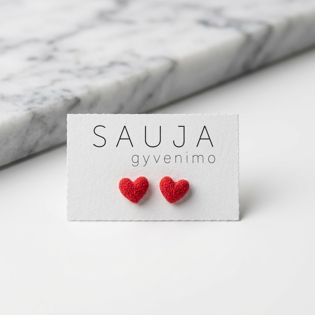 'Grainy heart' auskarai