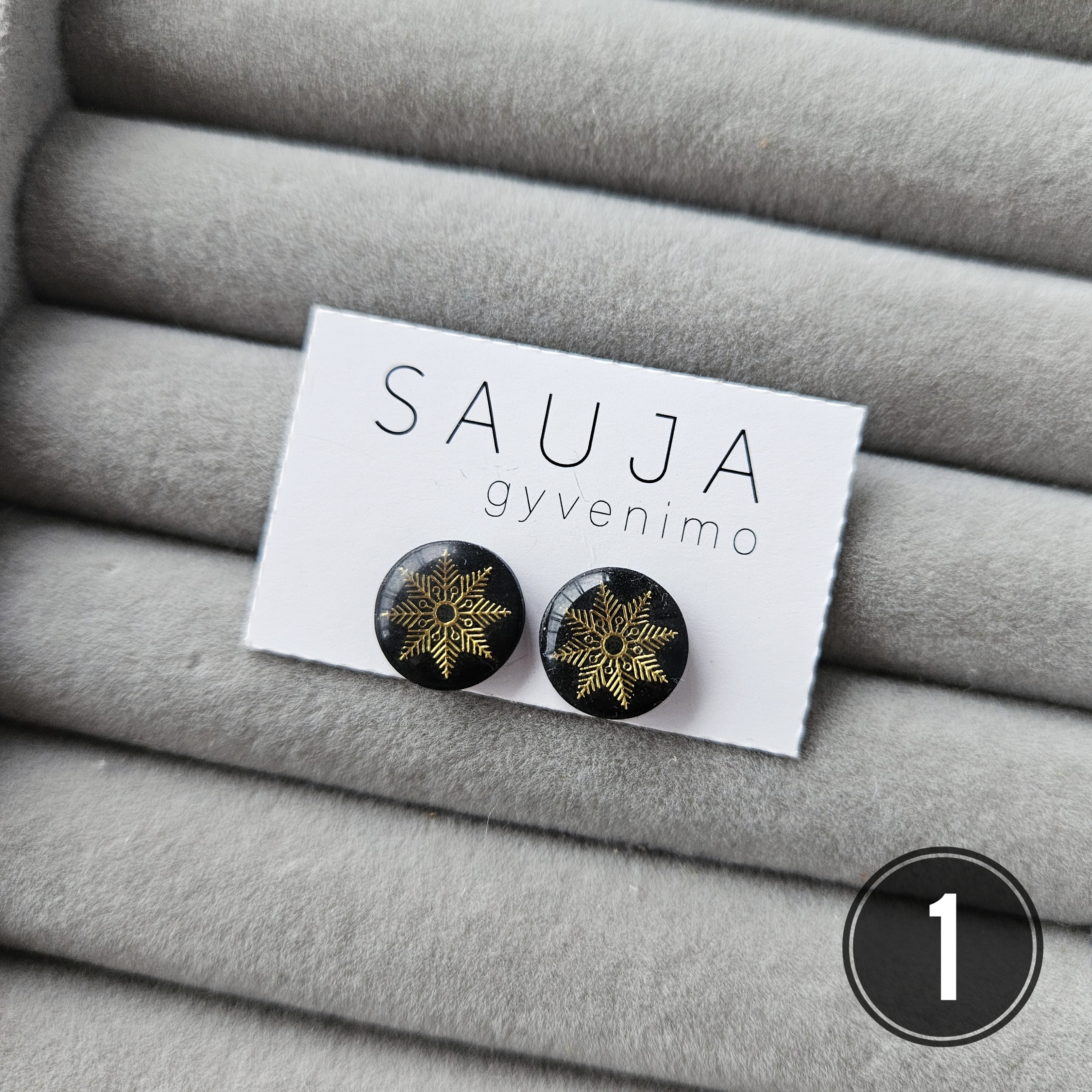 'Ckristmas' black auskarai