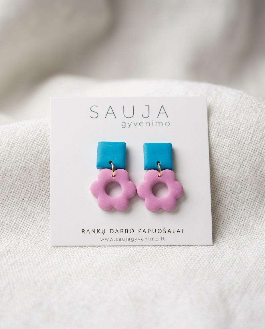 'Color flower' auskarai