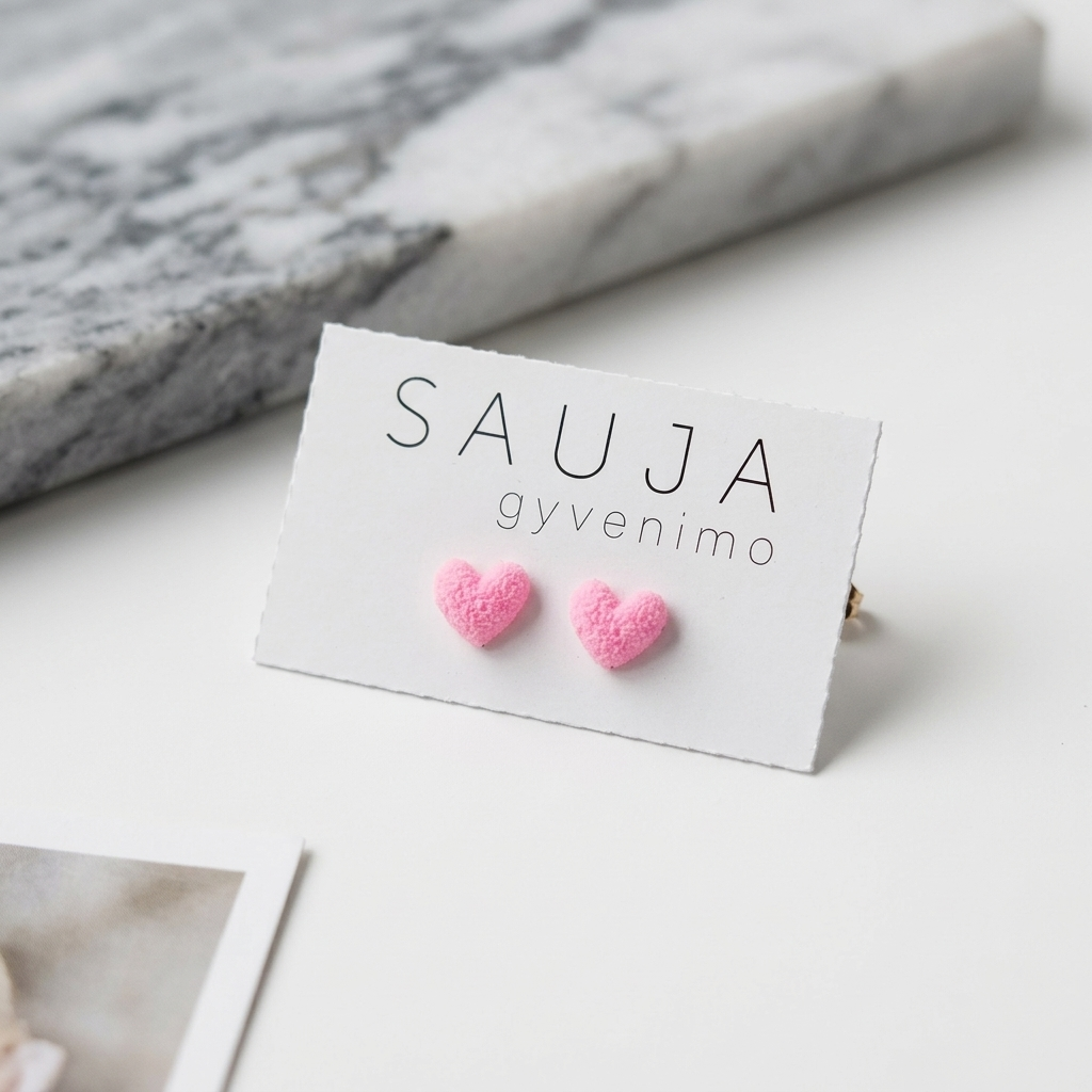 'Grainy heart' auskarai