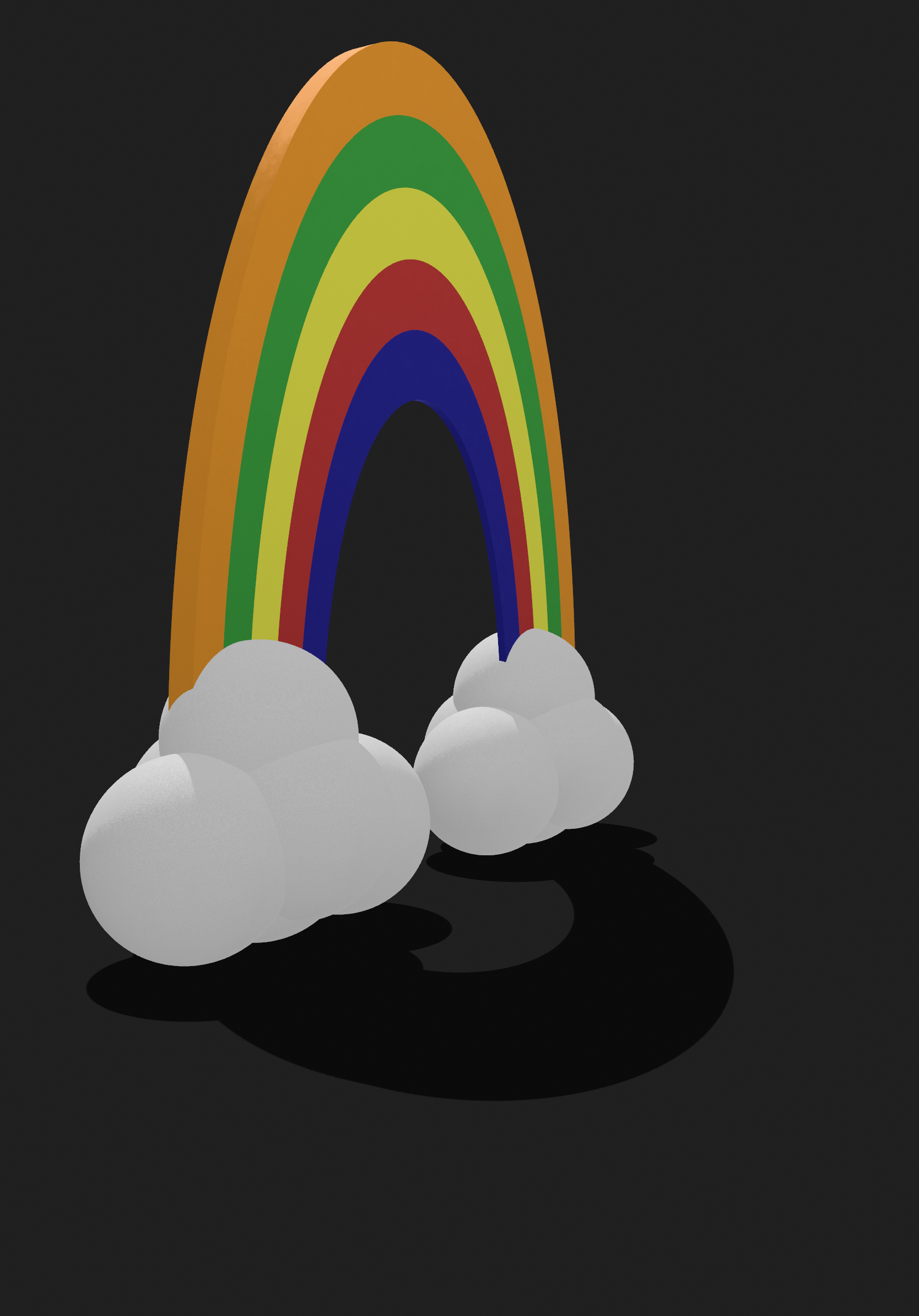 Rainbow & Cloud 3D Object