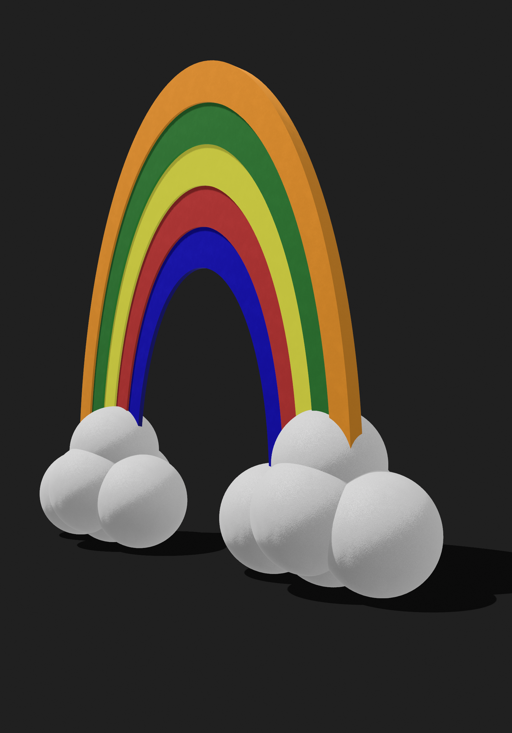 Rainbow & Cloud 3D Object