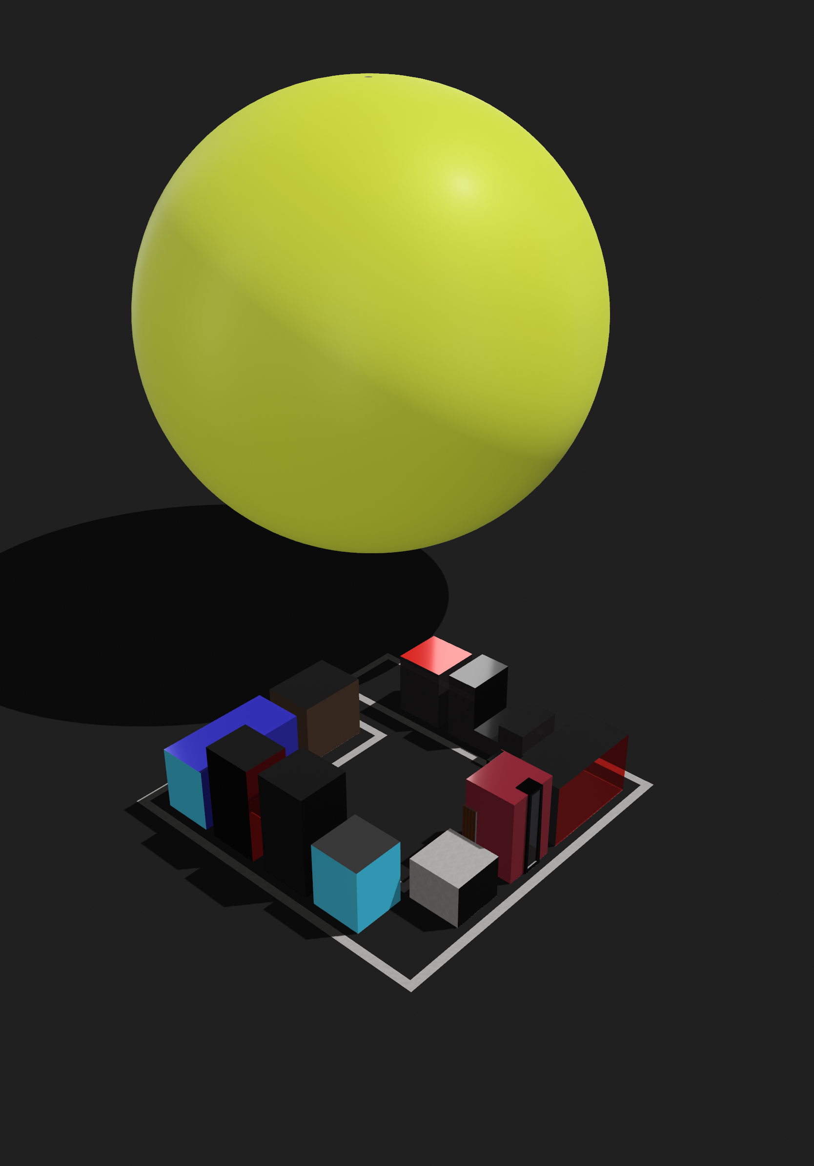 City Block & Sun 3D Environment Object