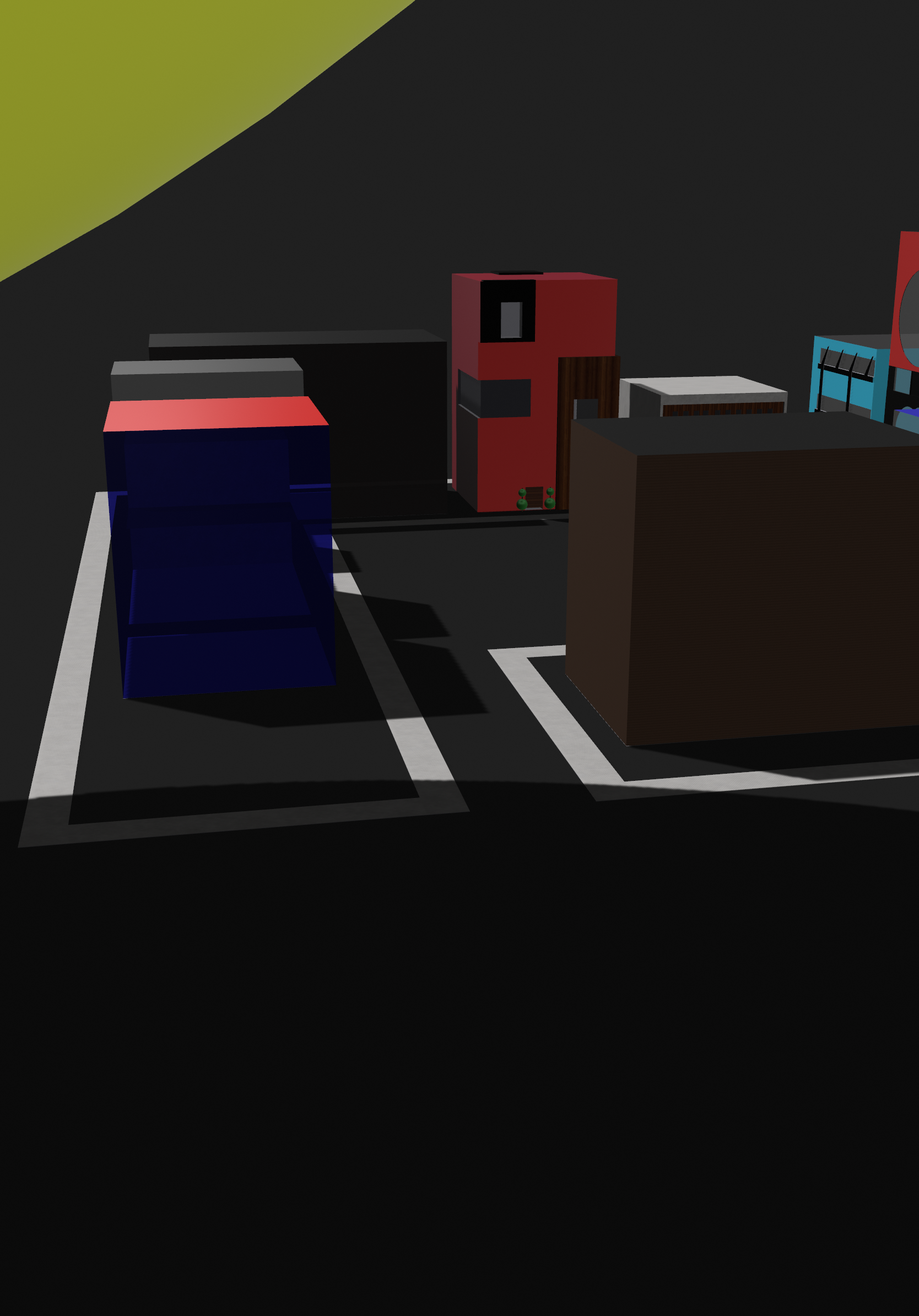 City Block & Sun 3D Environment Object