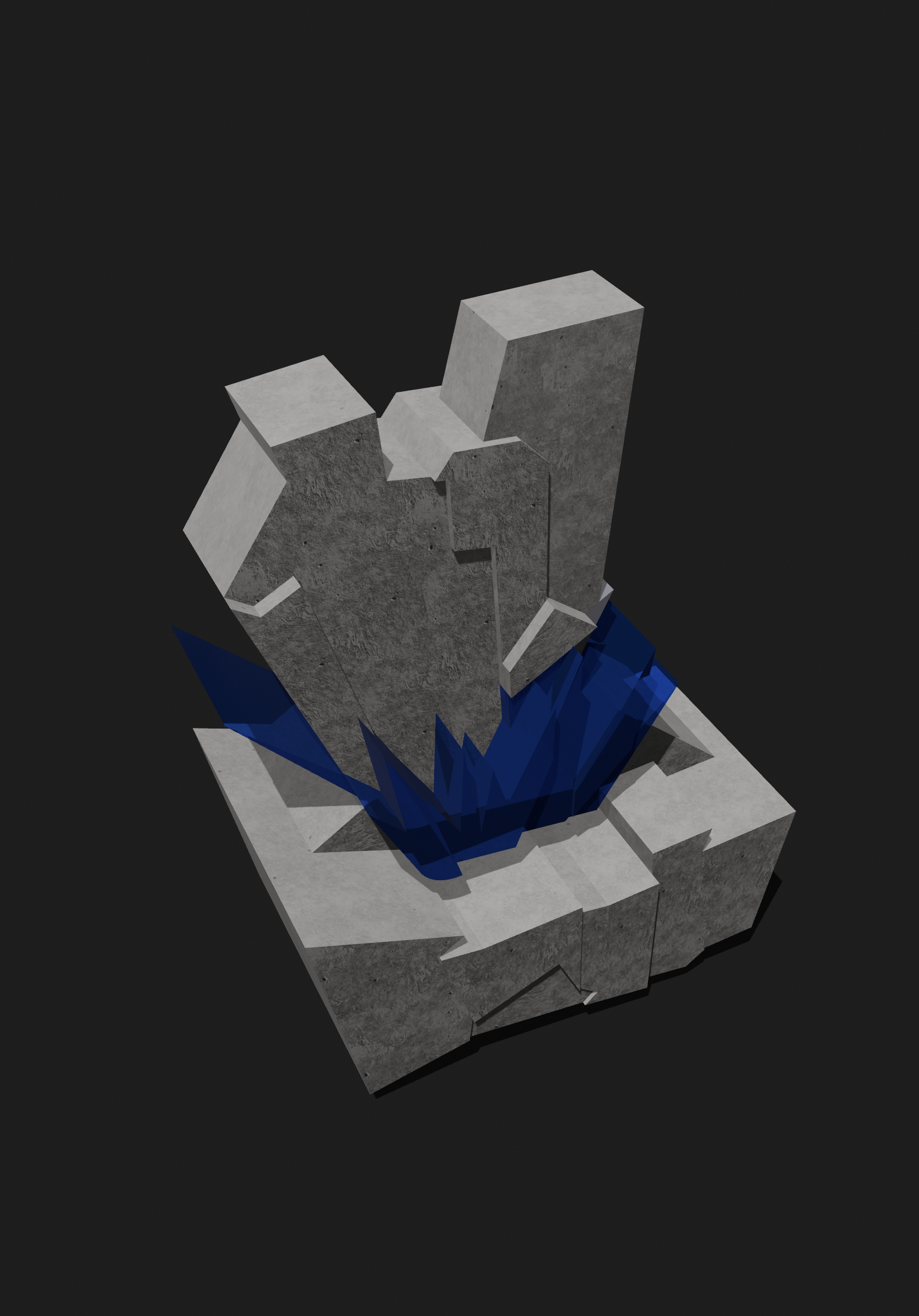 Rock Blue Crystal 3D Object