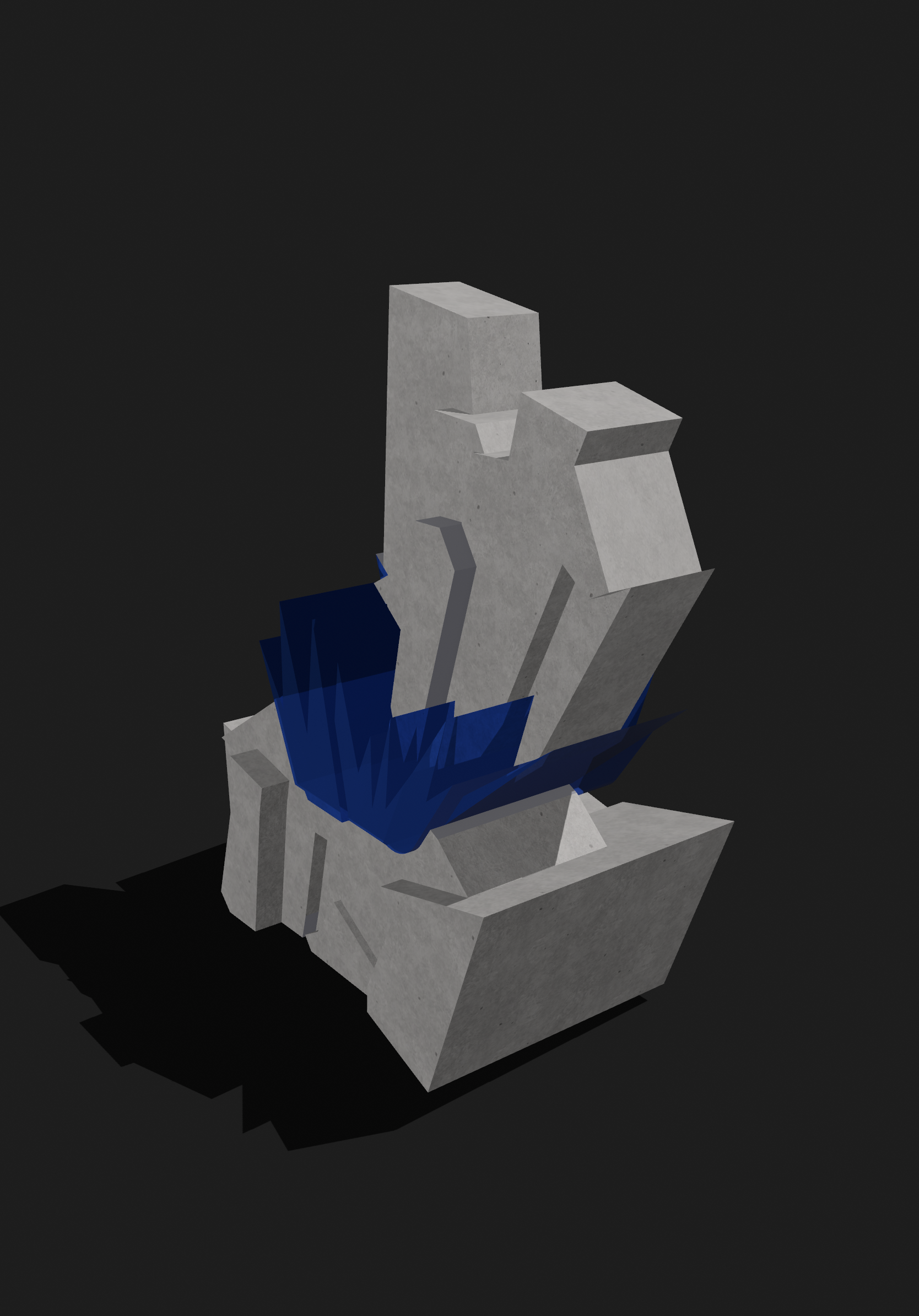 Rock Blue Crystal 3D Object