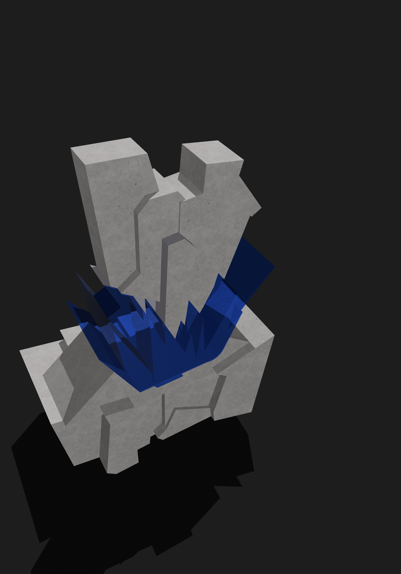 Rock Blue Crystal 3D Object
