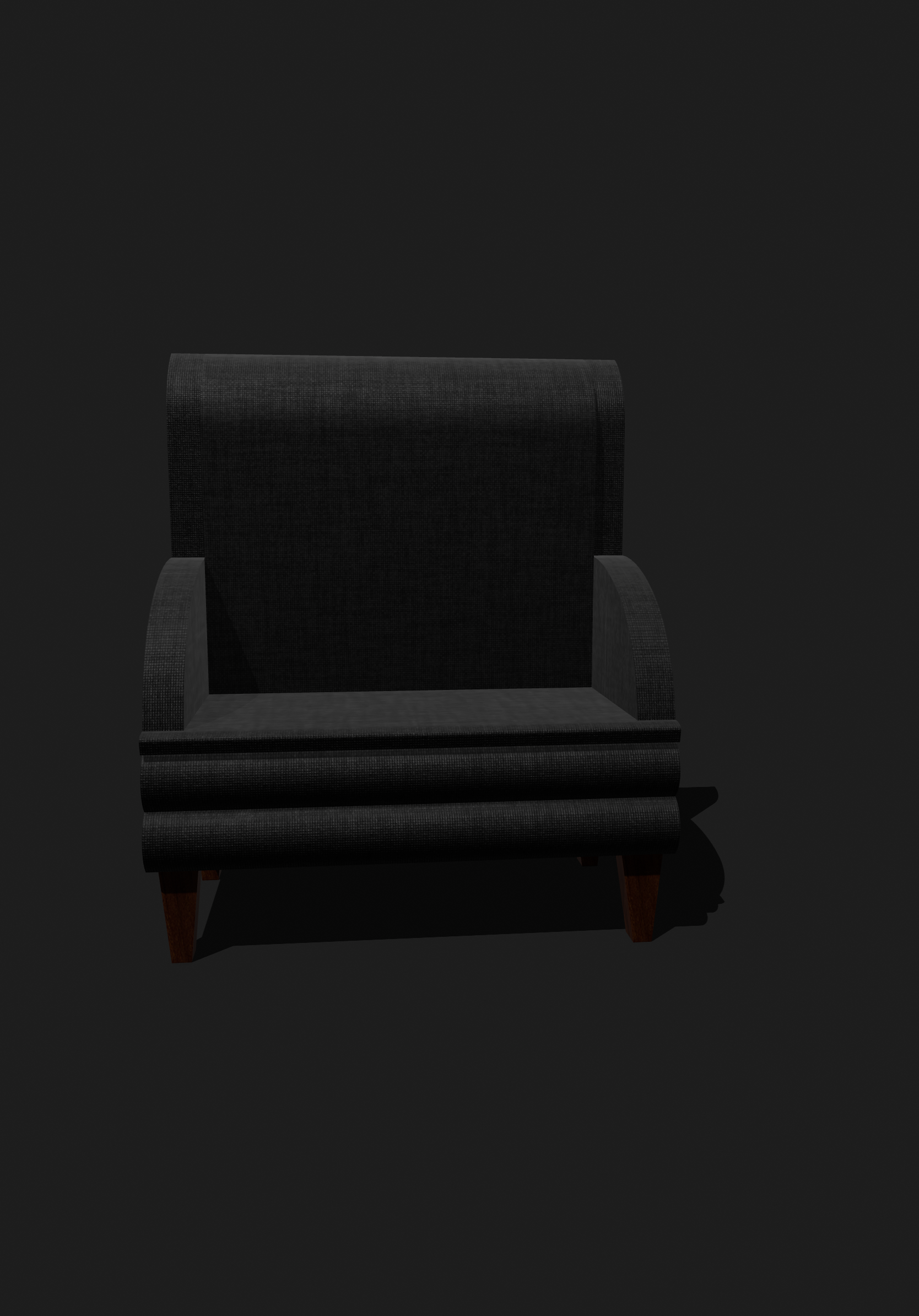 Black Cotton Weave Chair 3D Object