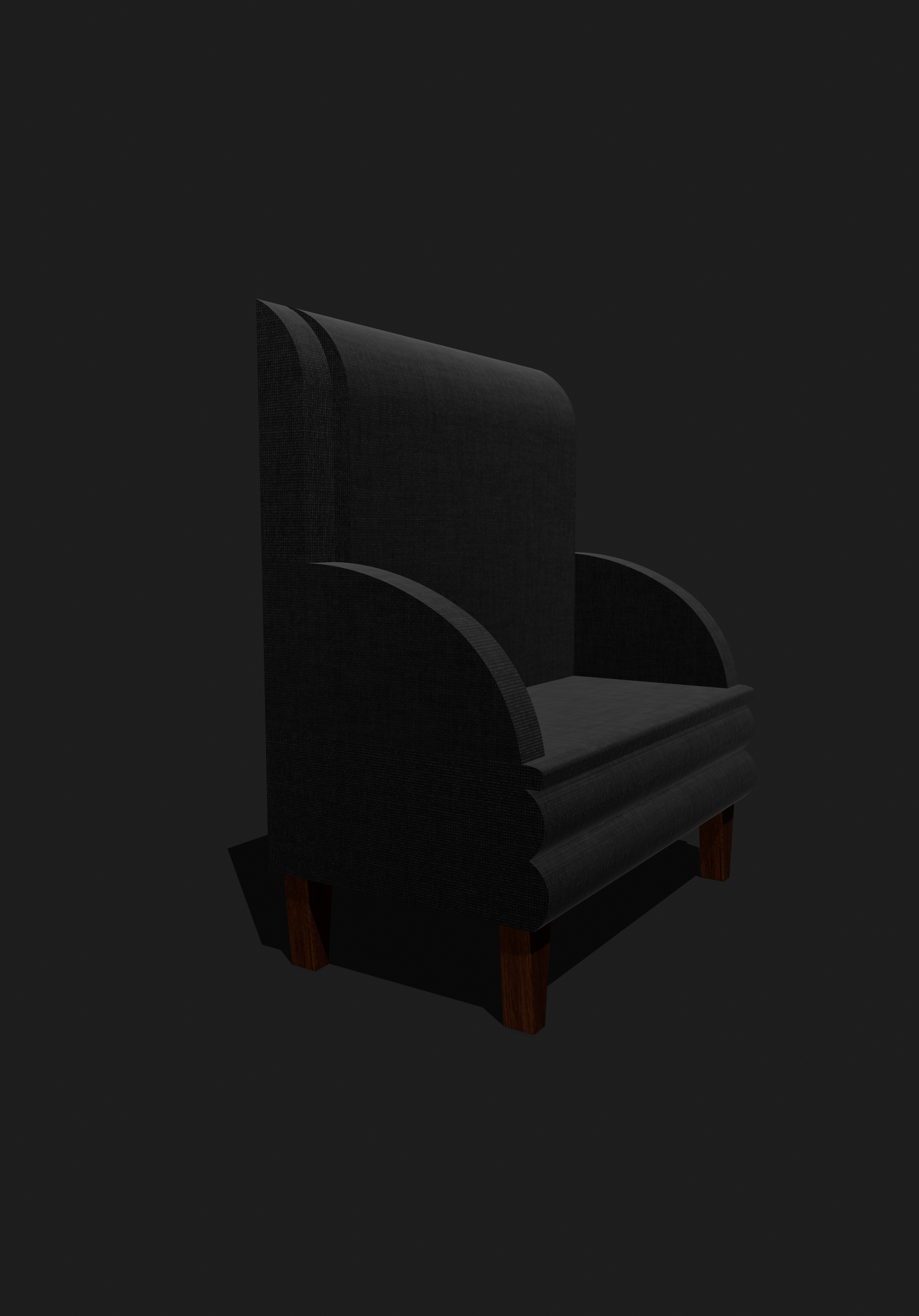 Black Cotton Weave Chair 3D Object