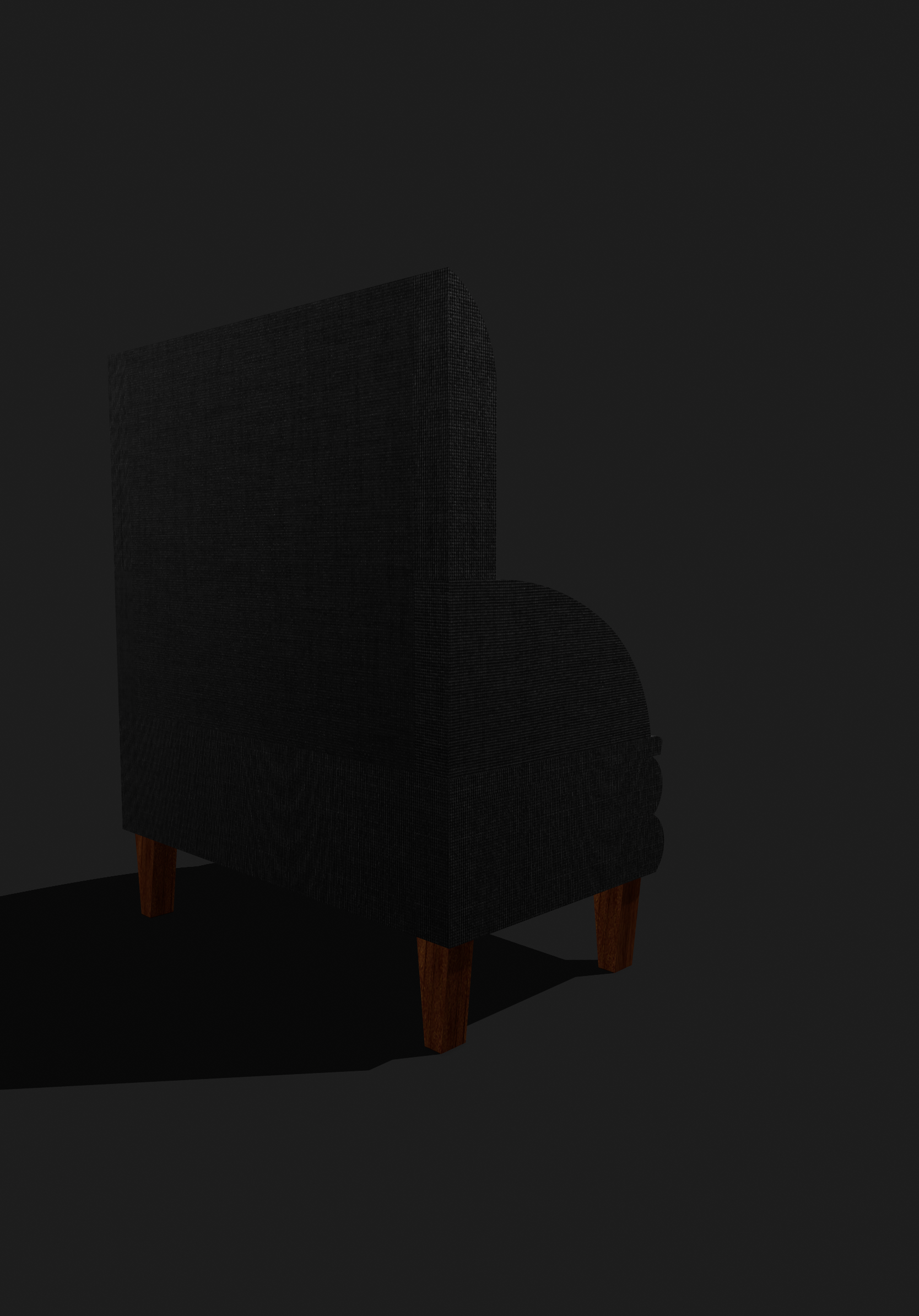 Black Cotton Weave Chair 3D Object