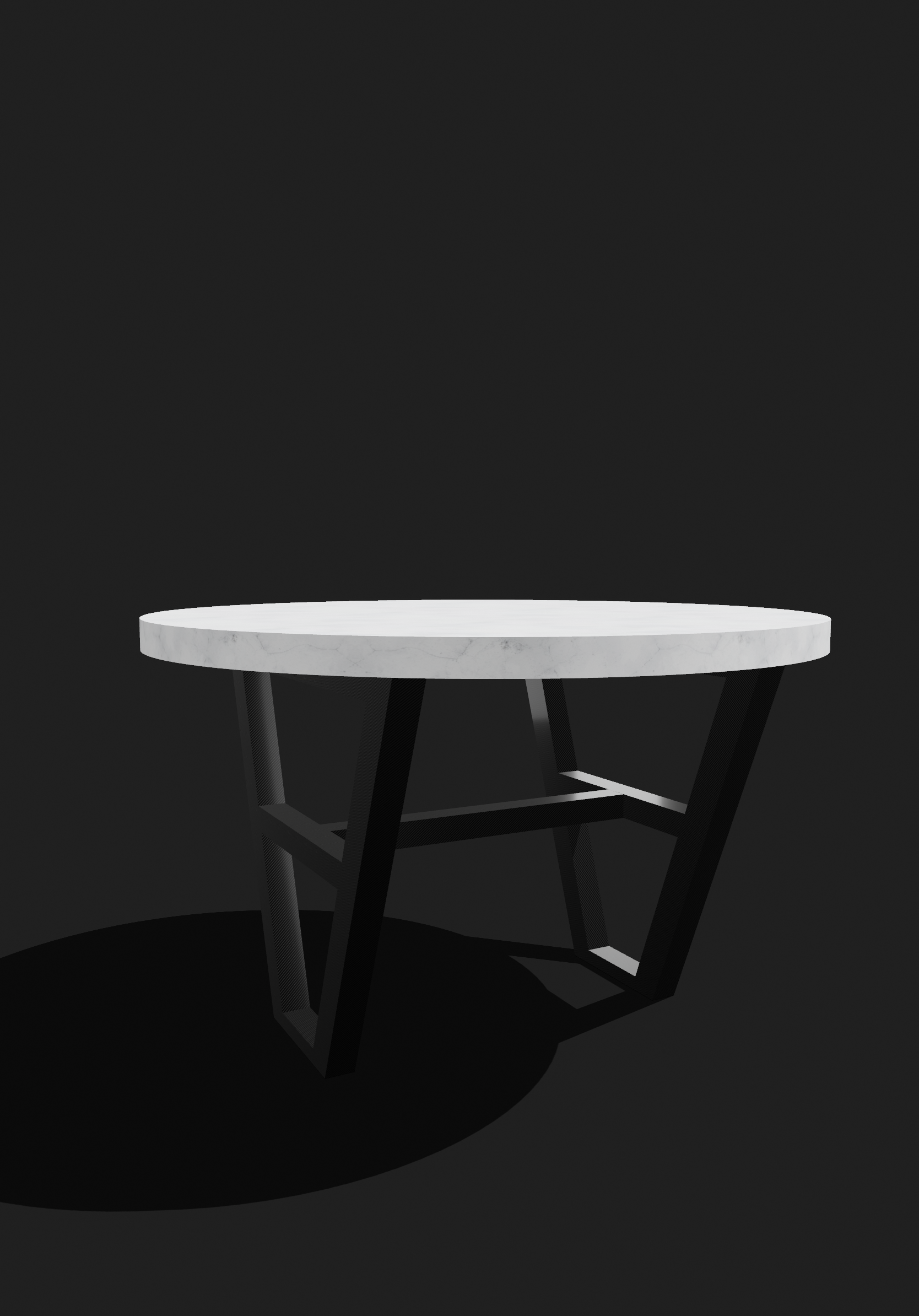 Marble Iron Table 3D Object