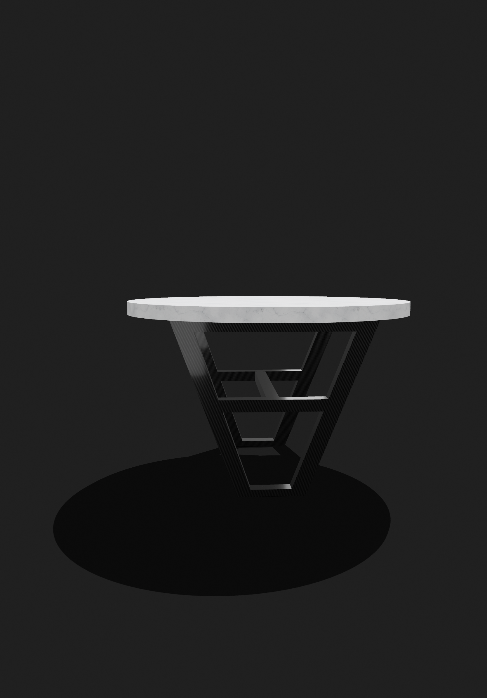 Marble Iron Table 3D Object