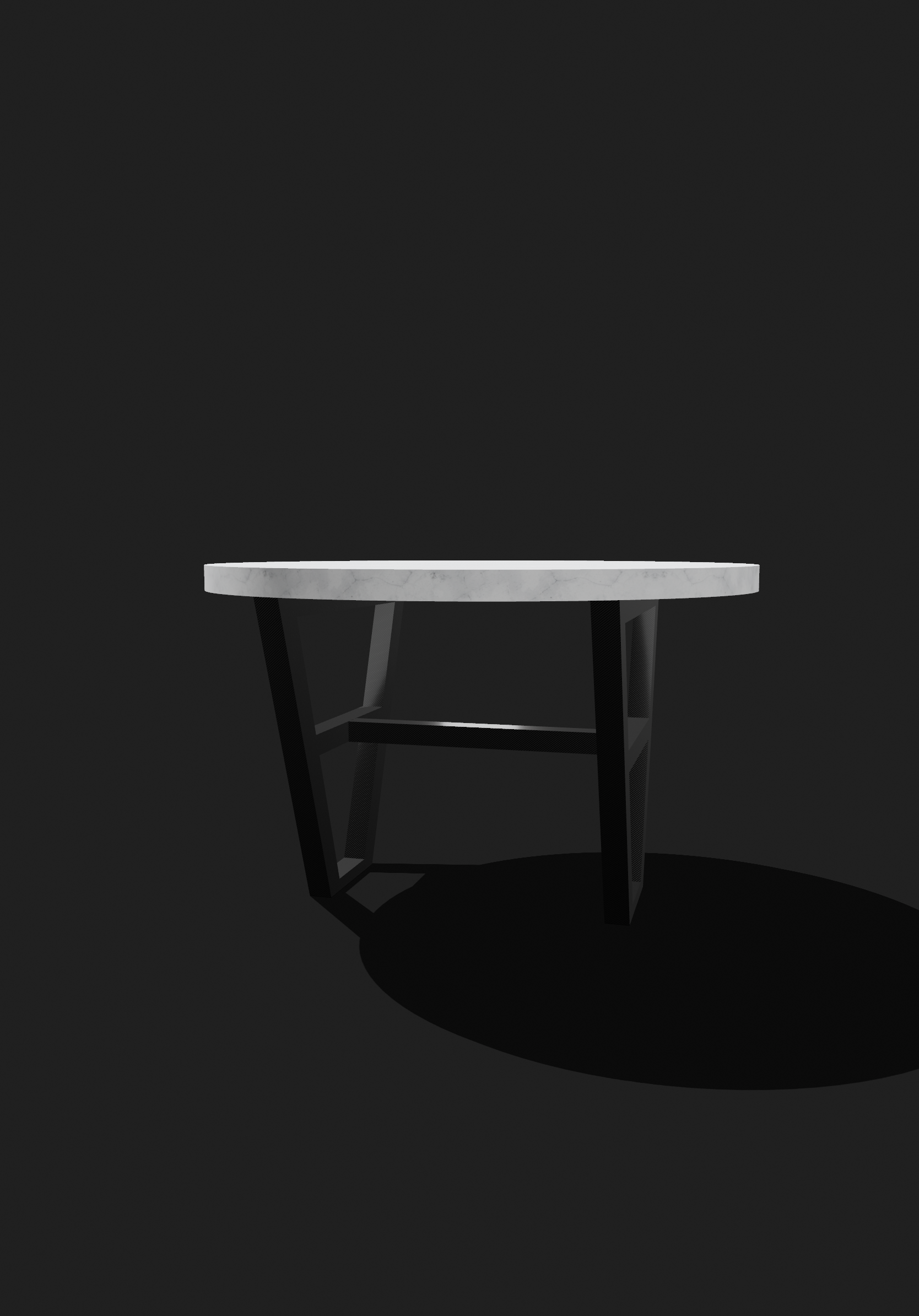 Marble Iron Table 3D Object